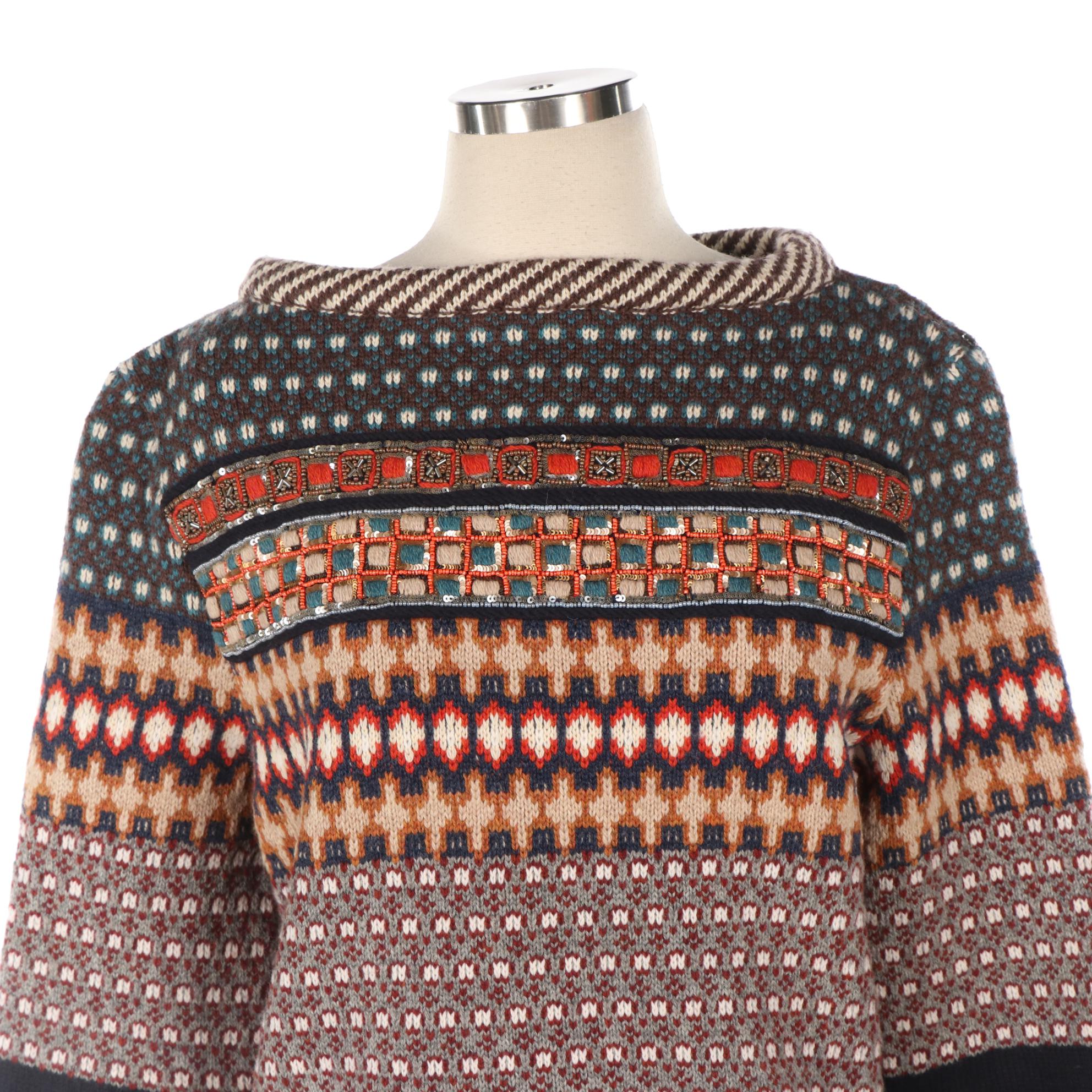 Beaded Knit Backless Sweater