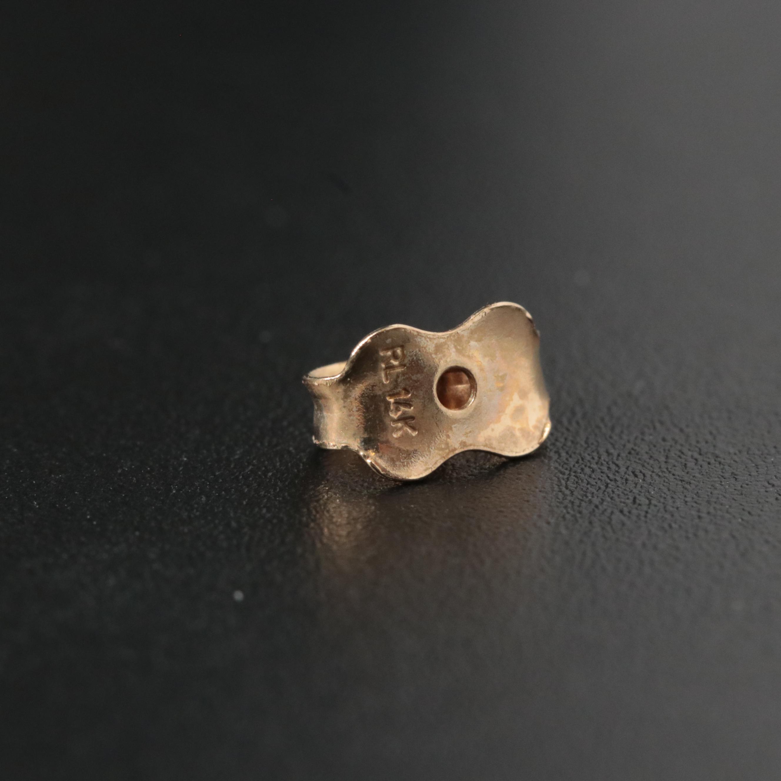 14K Elongated J Hoop Earrings