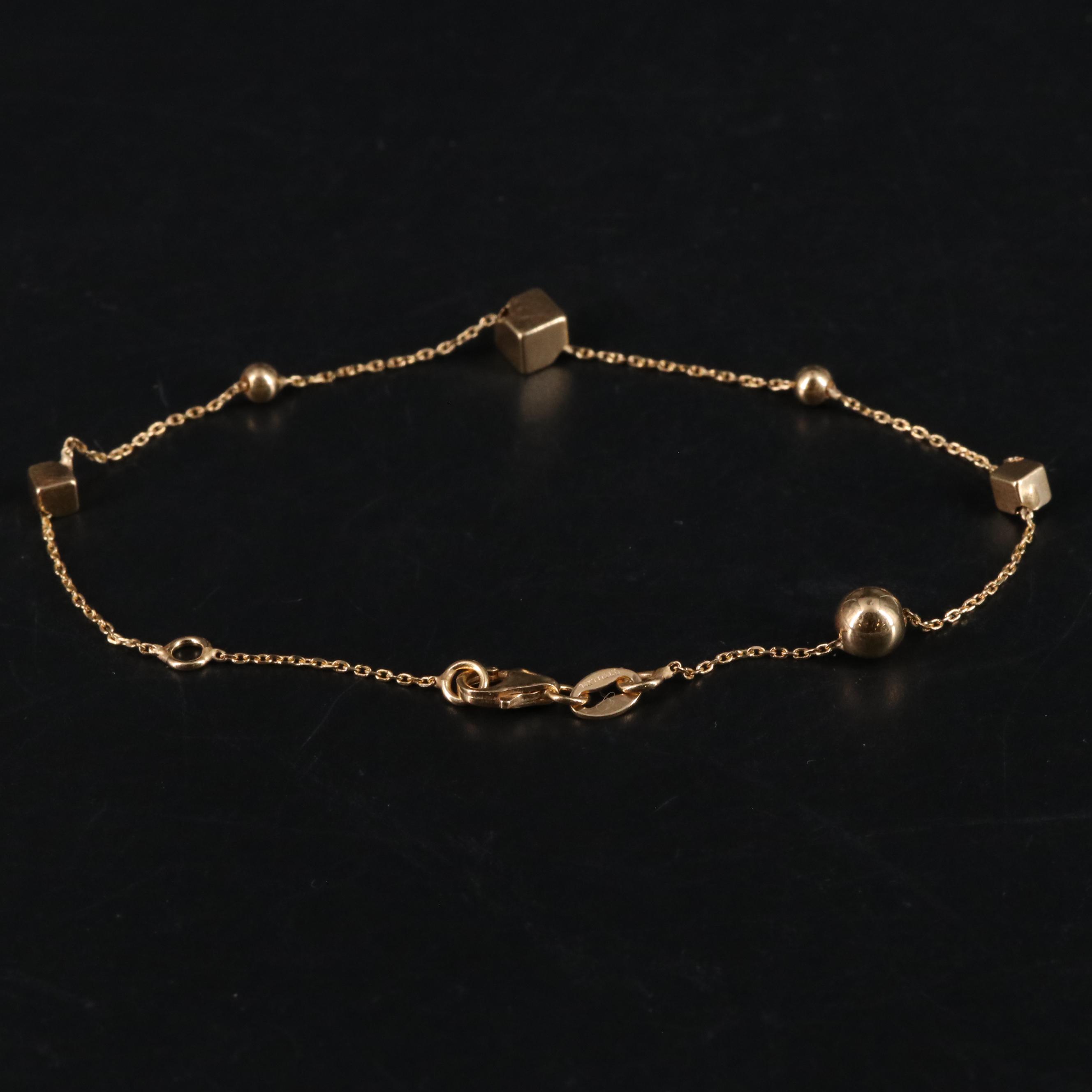 14K Bracelet with Stationary Shapes