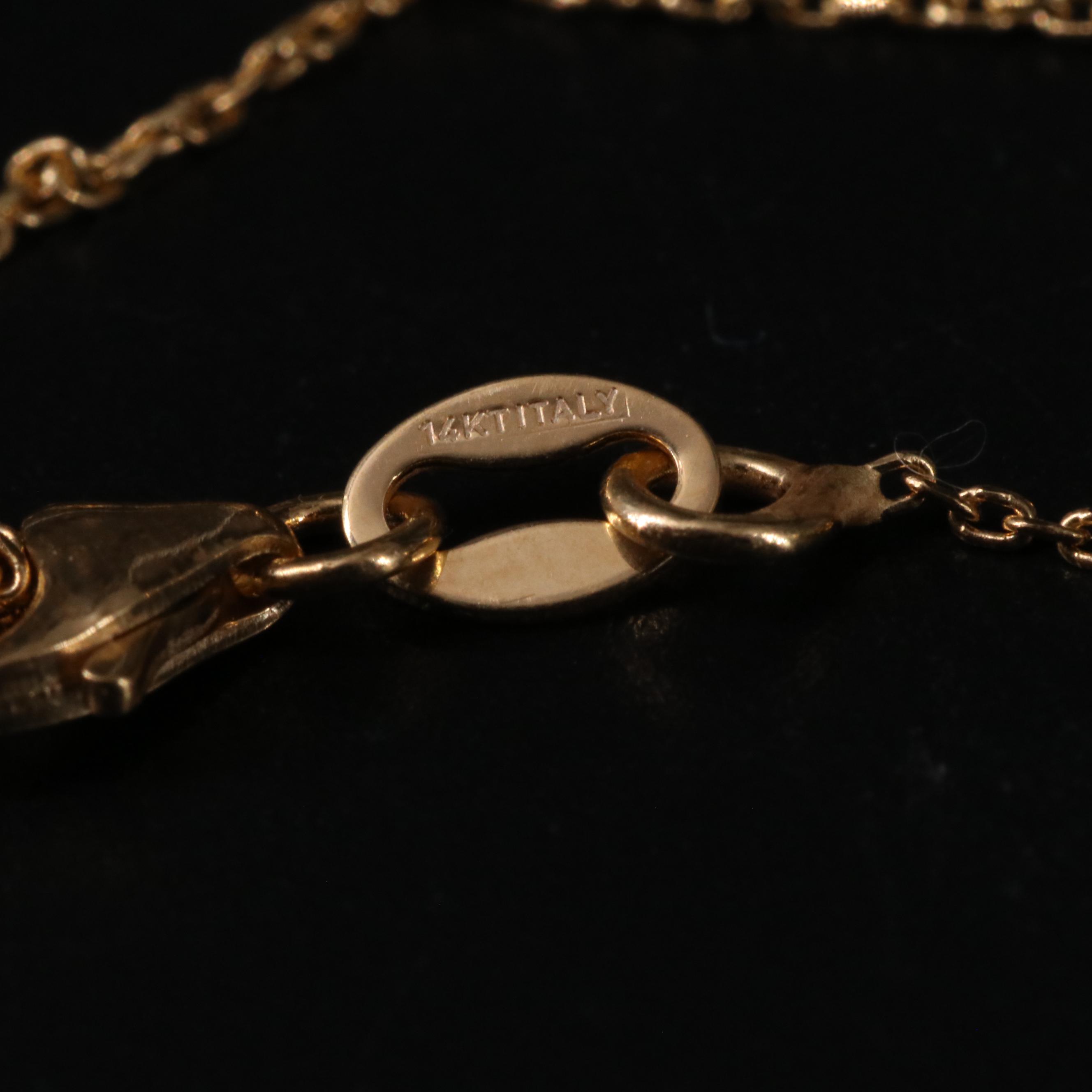 14K Bracelet with Stationary Shapes
