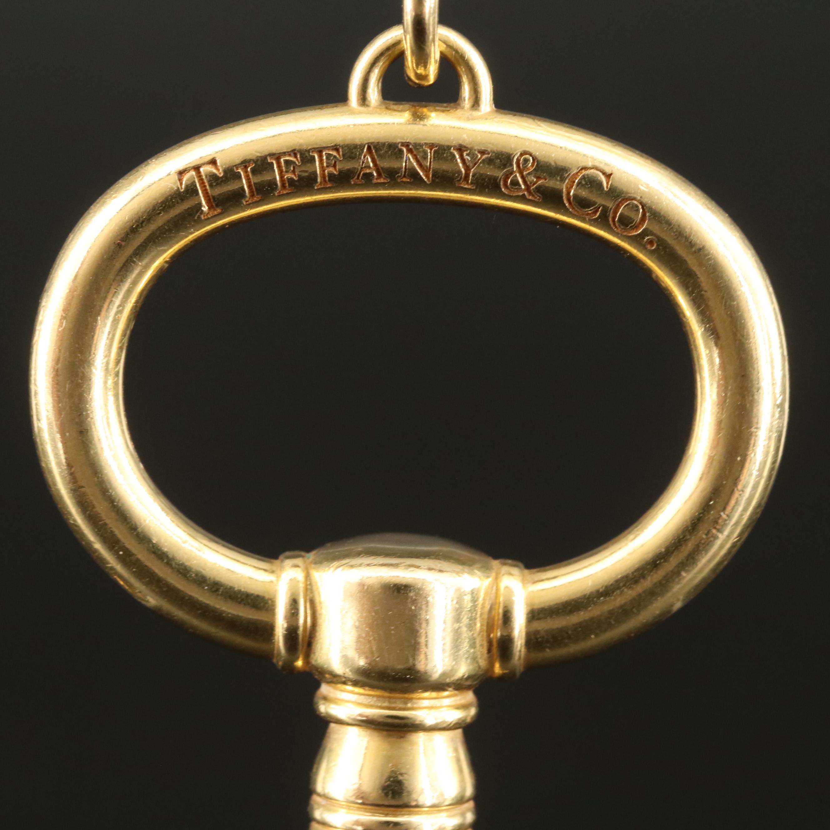Tiffany & Co. 18K Key Pendant Necklace