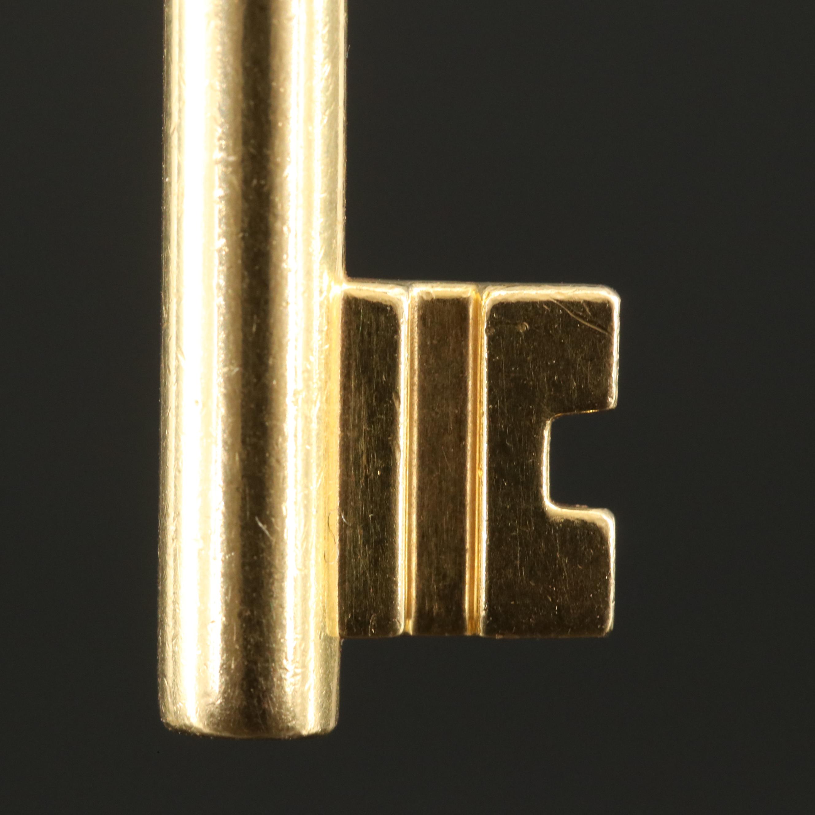 Tiffany & Co. 18K Key Pendant Necklace