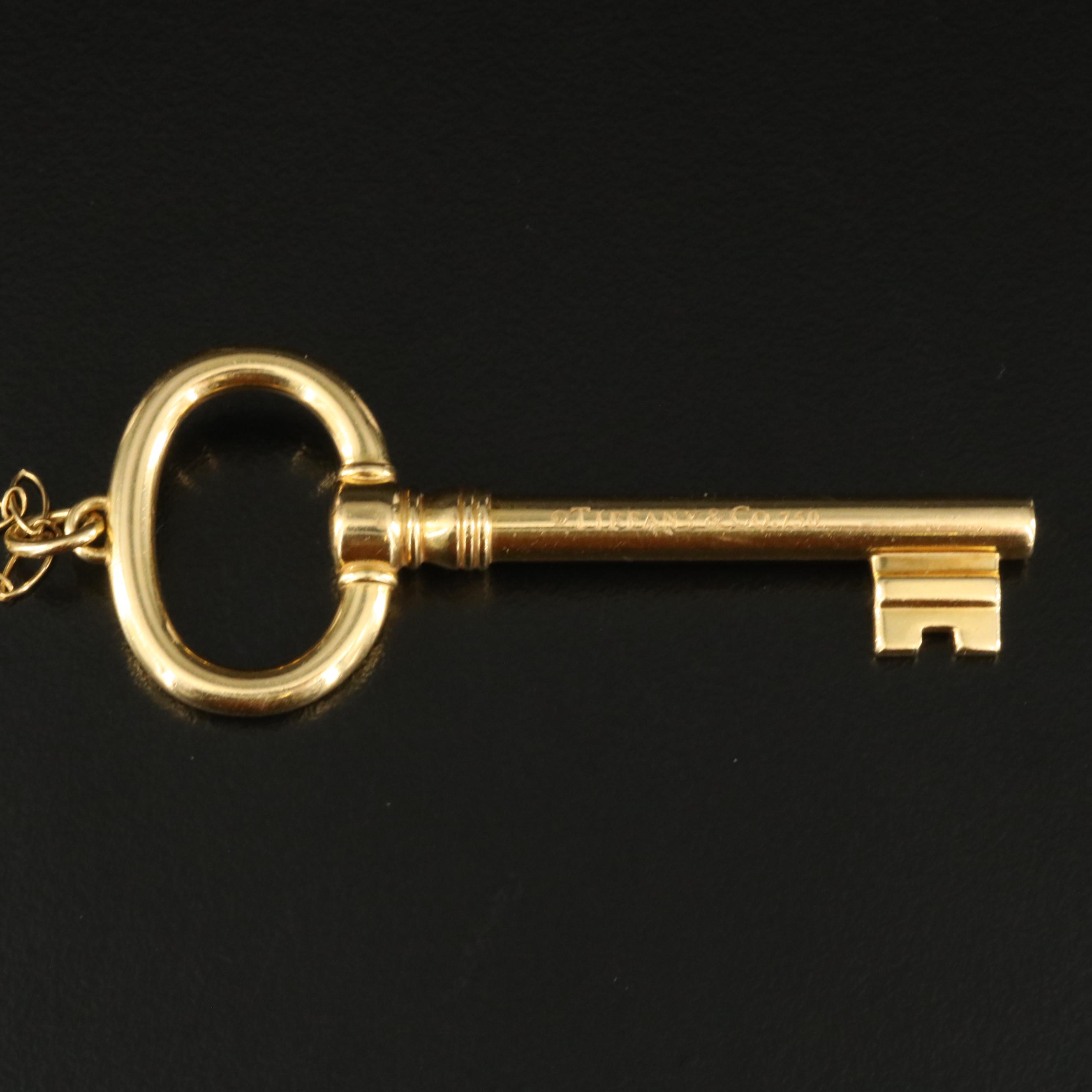Tiffany & Co. 18K Key Pendant Necklace