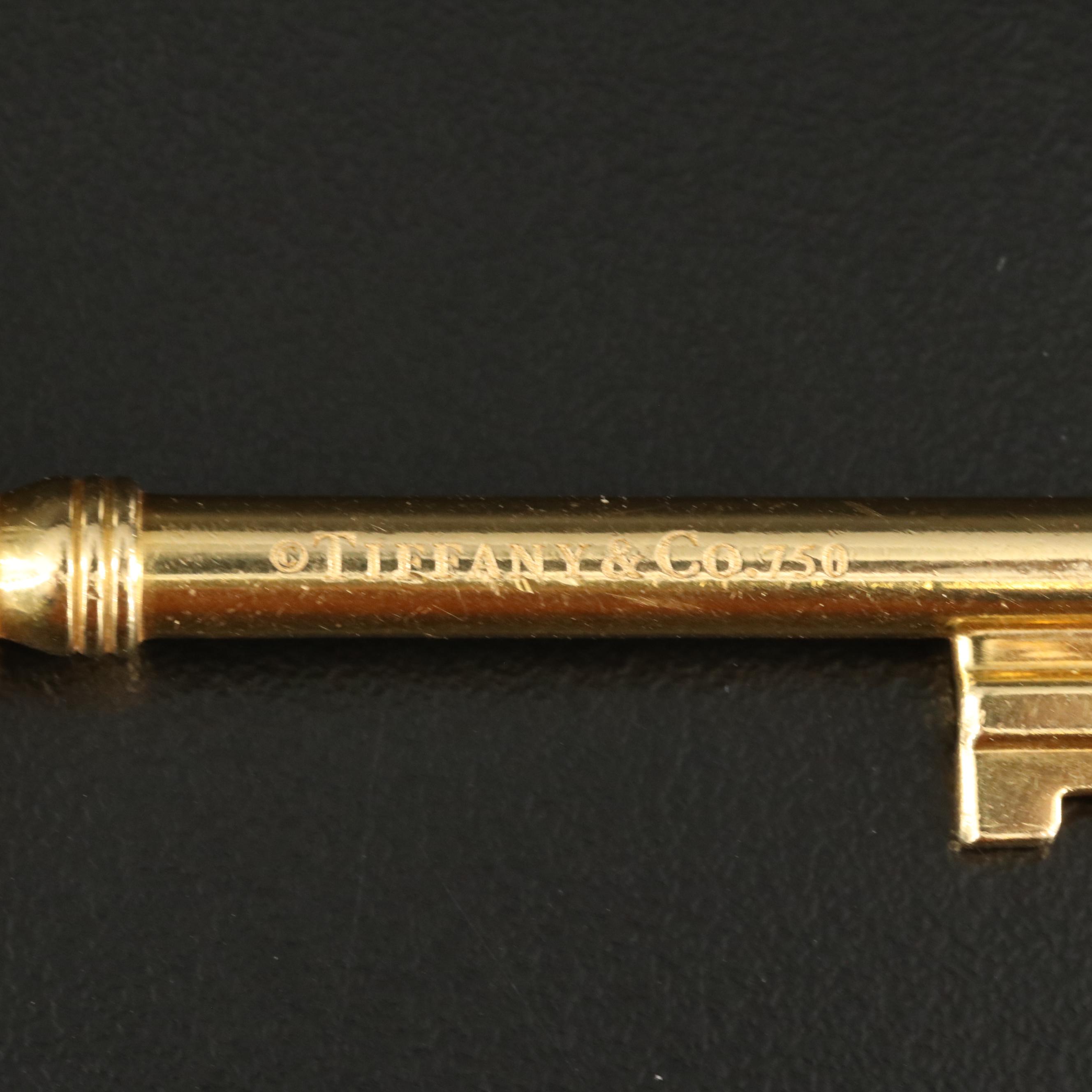 Tiffany & Co. 18K Key Pendant Necklace