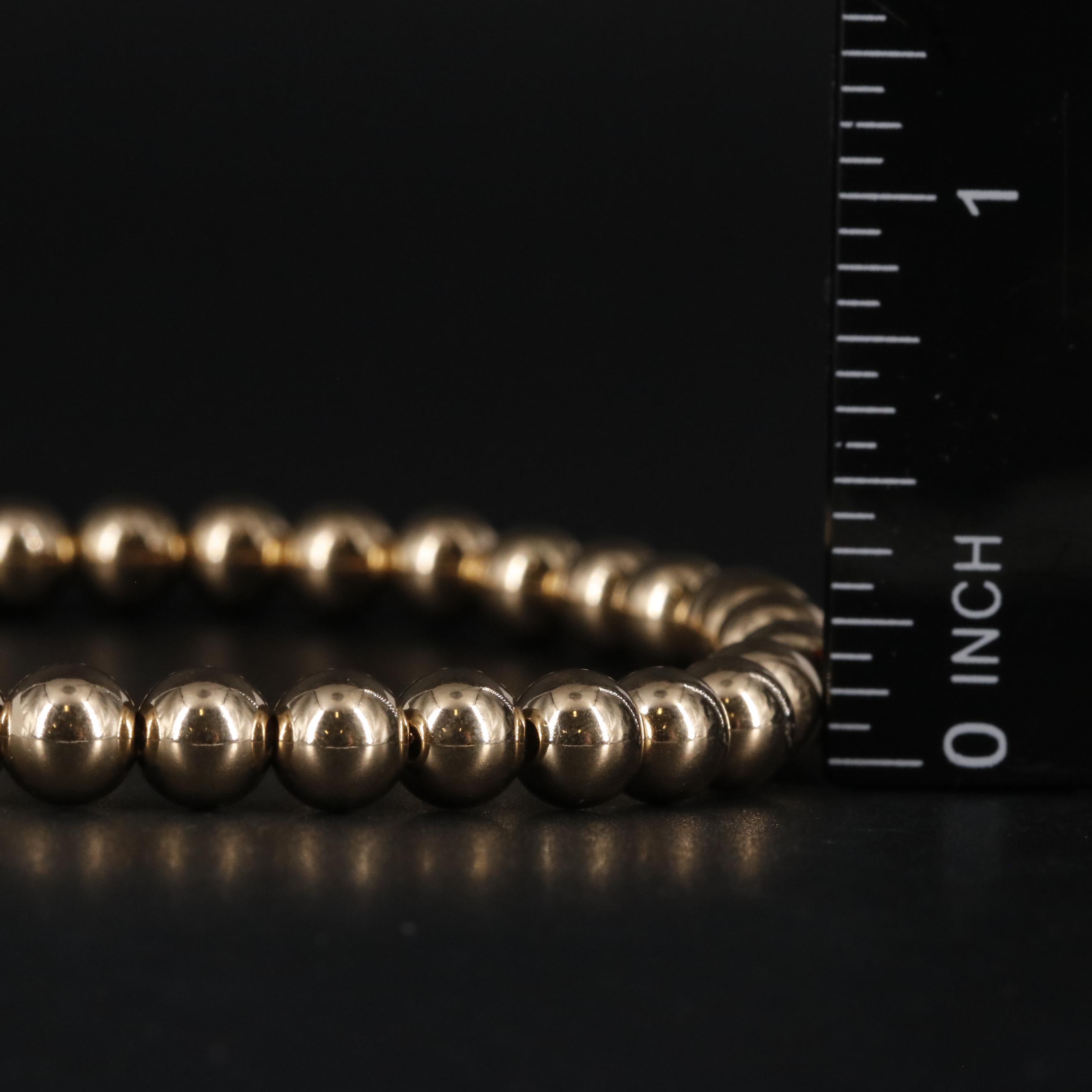 14K Beaded Stretch Bracelet
