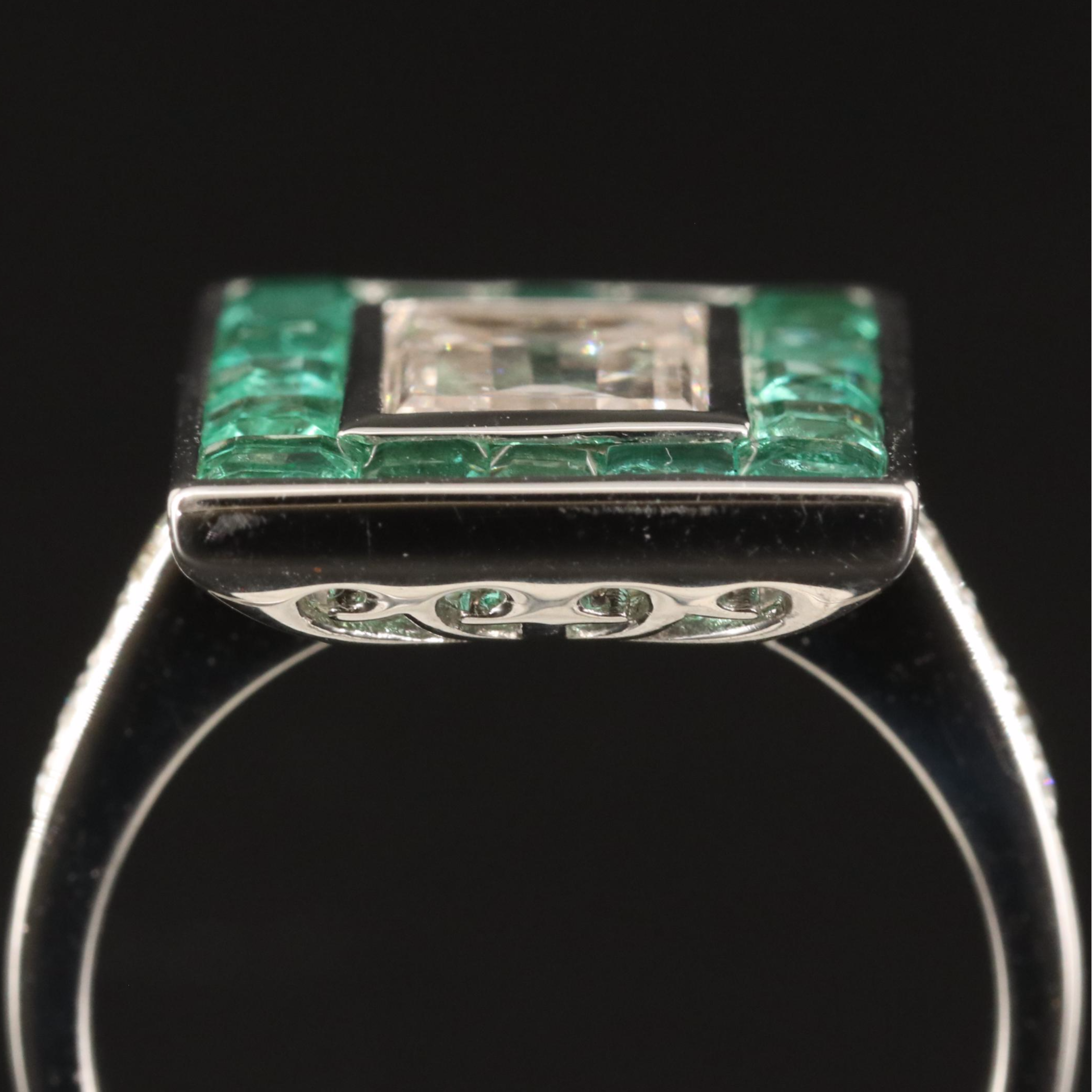 18K 1.34 CTW Diamond and Emerald Ring