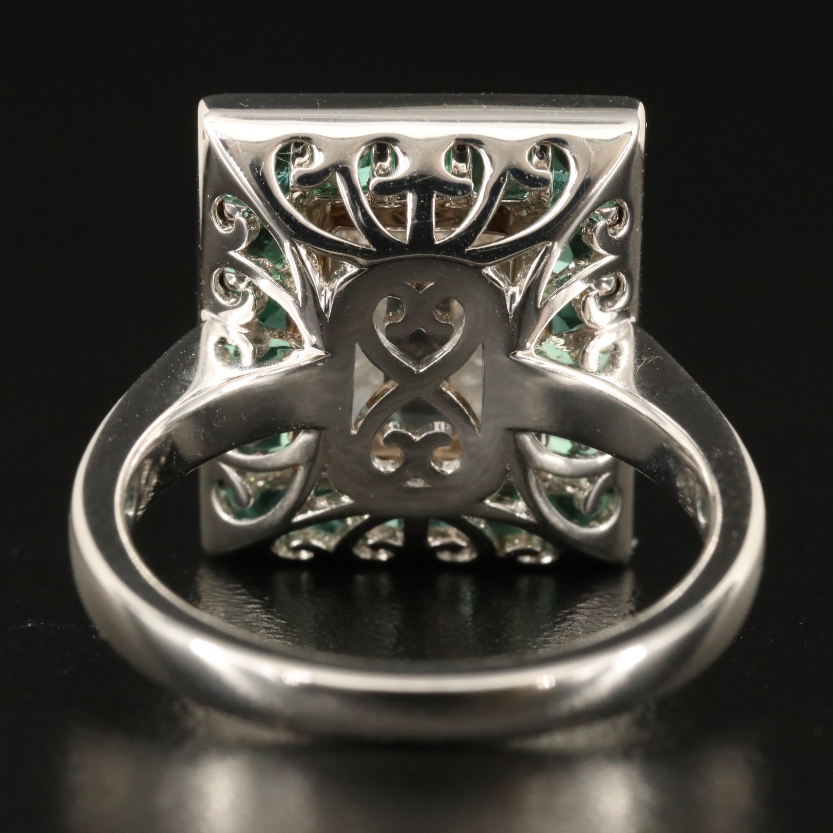 18K 1.34 CTW Diamond and Emerald Ring