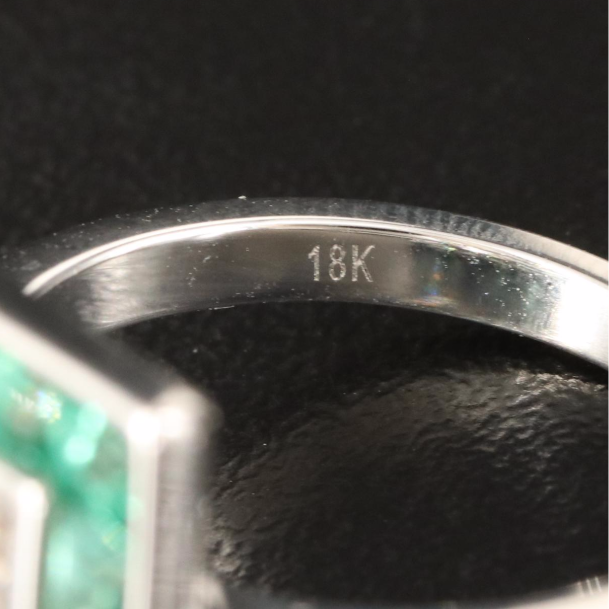 18K 1.34 CTW Diamond and Emerald Ring