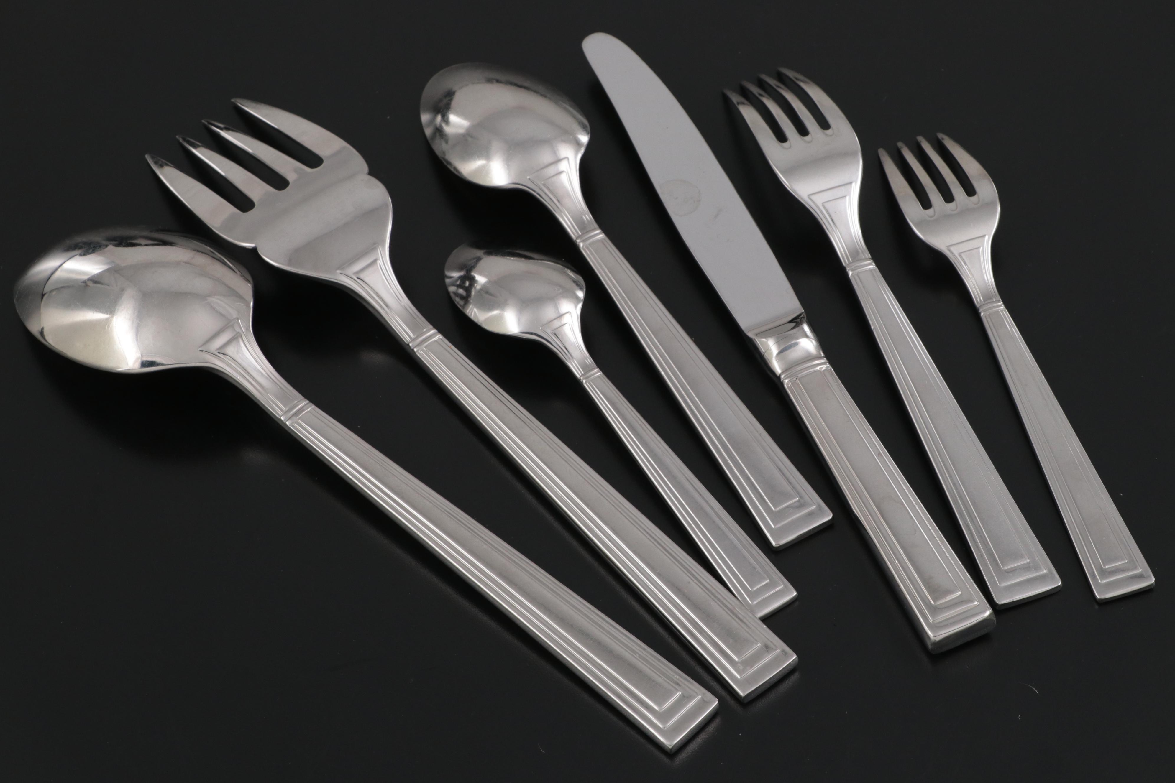Christofle "Folio" Stainless Steel Flatware and Serving Utensils