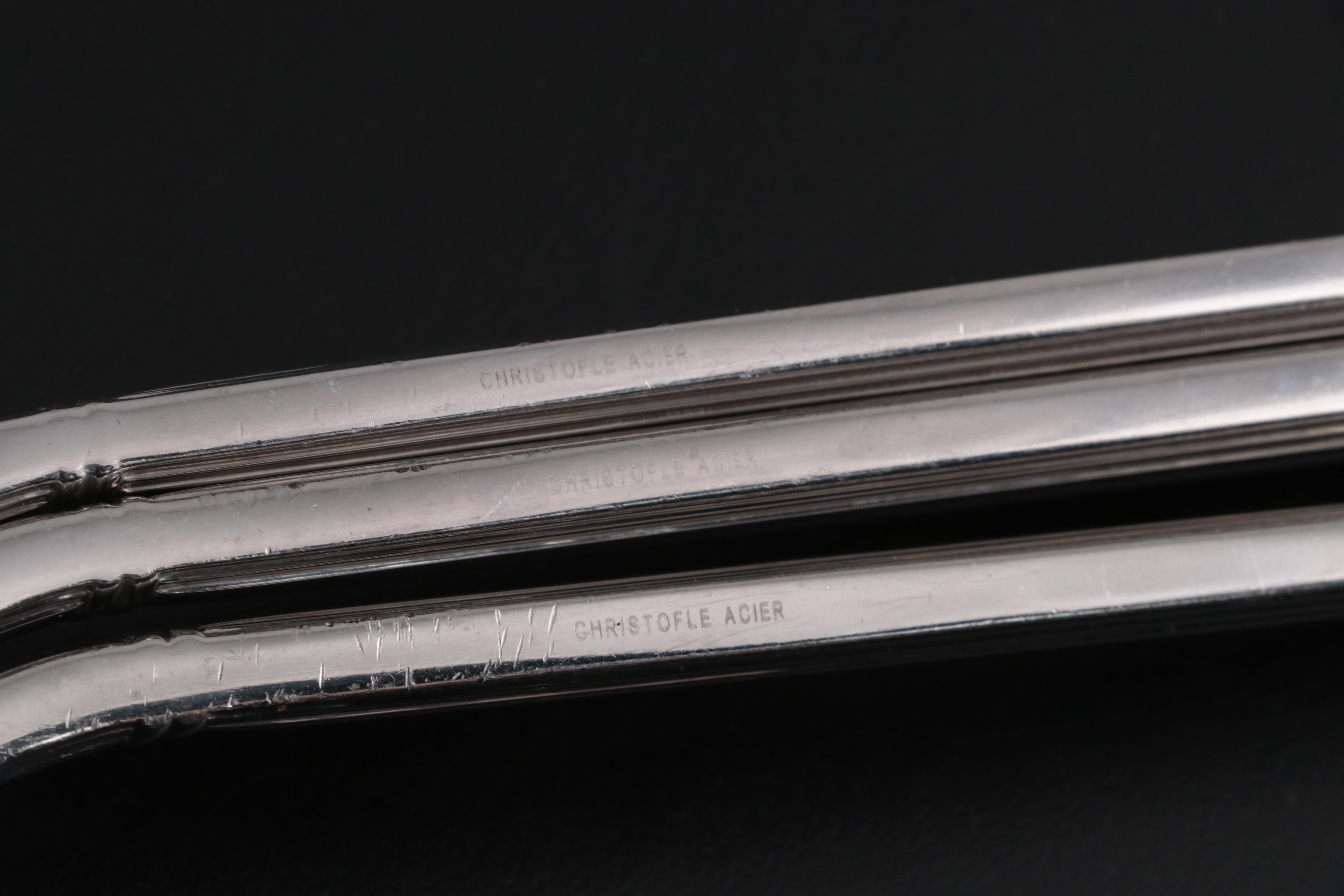 Christofle "Folio" Stainless Steel Flatware and Serving Utensils