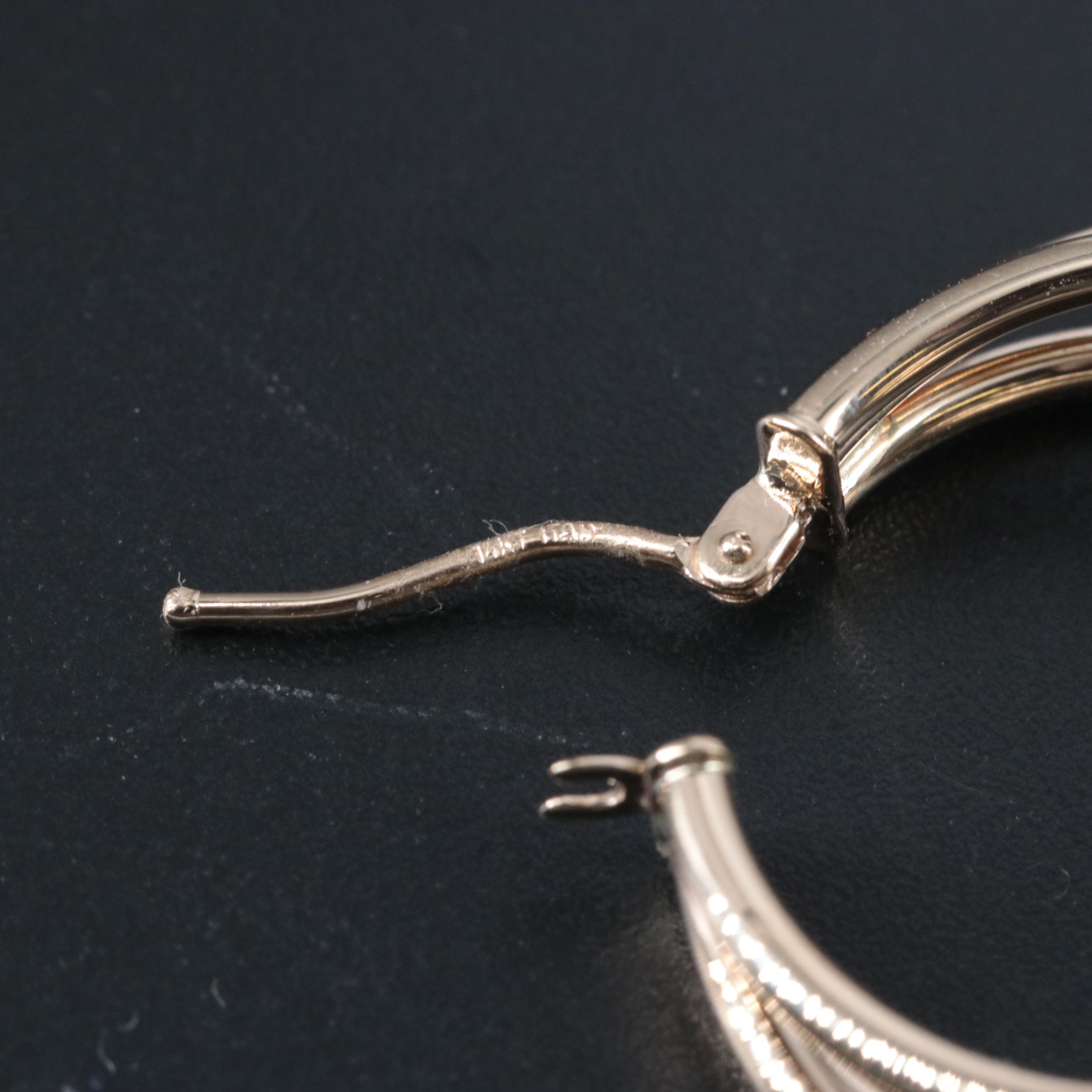 14K Triple Hoop Earrings