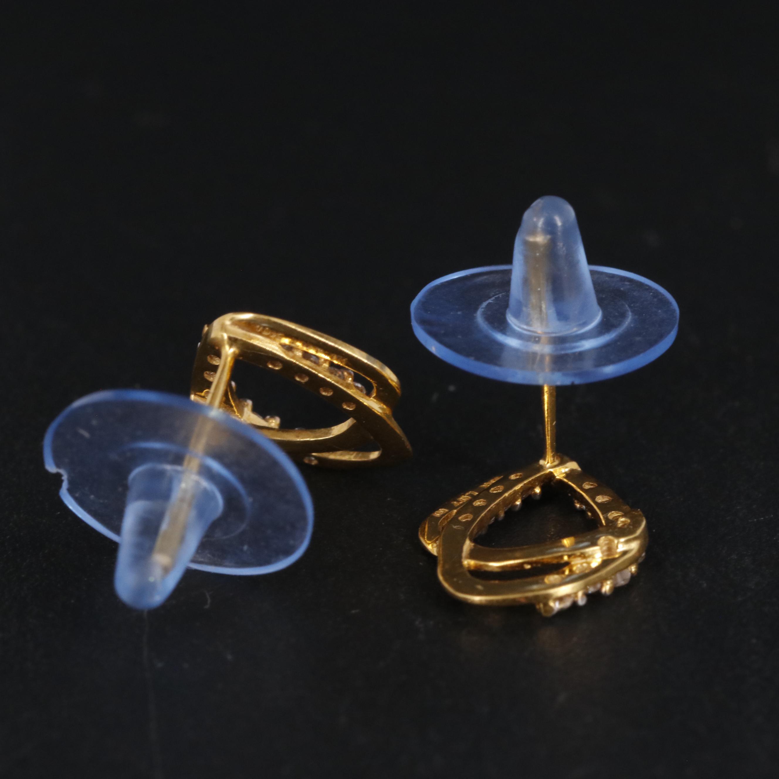 10K Cubic Zirconia Stud Earrings