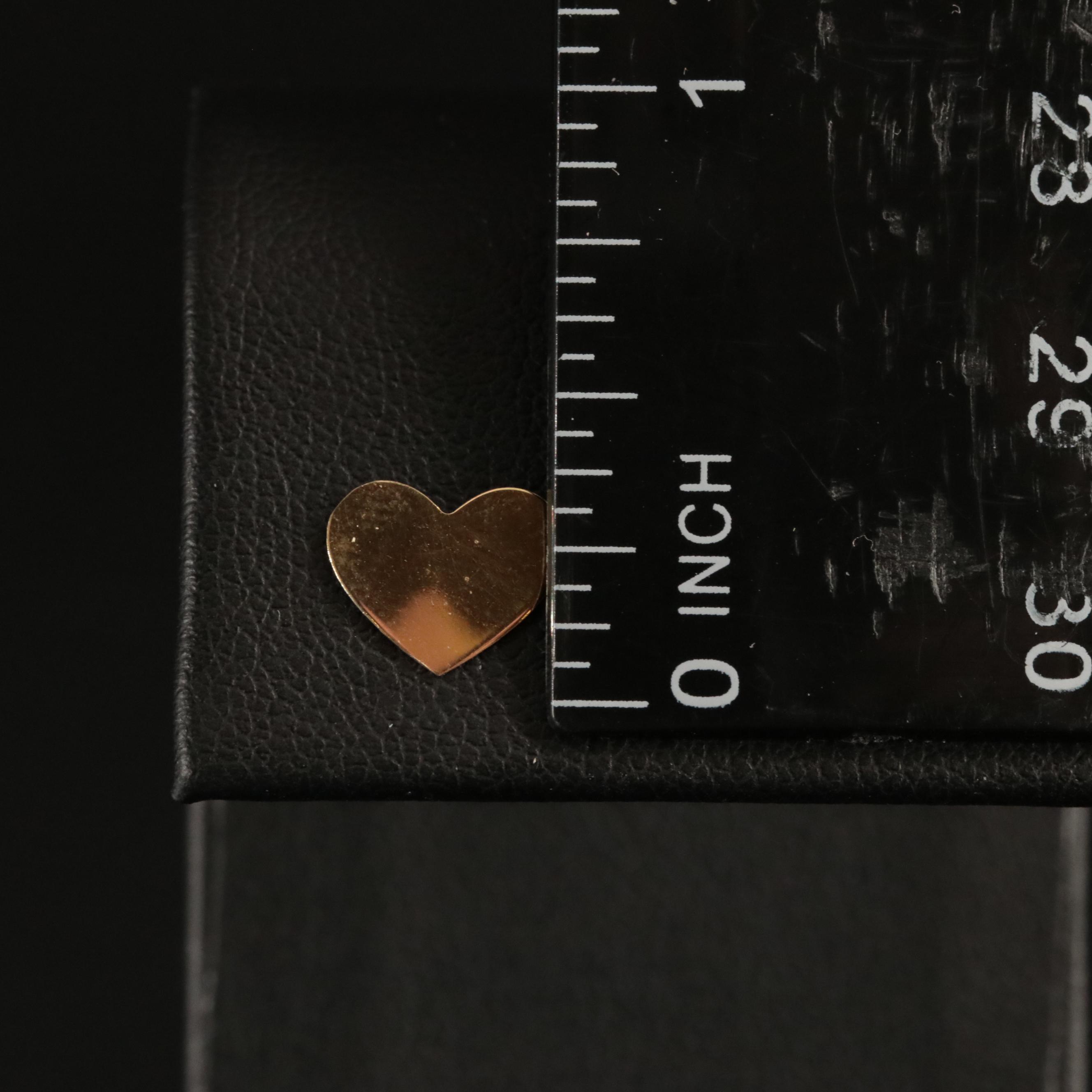 14K Heart Stud Earrings