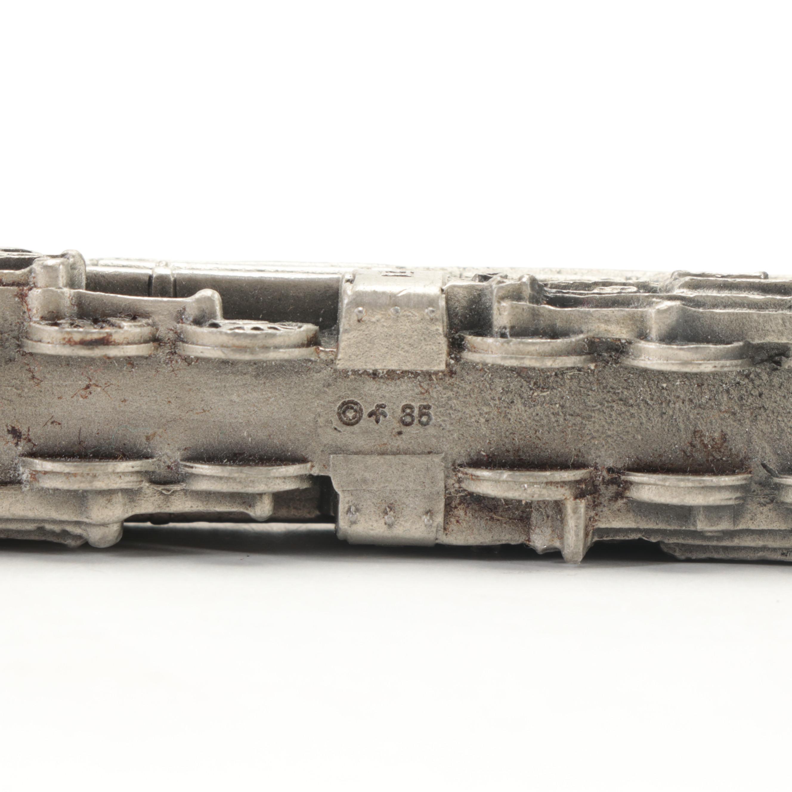 Franklin Mint Pewter Locomotives with Other Pewter Train and Conductors