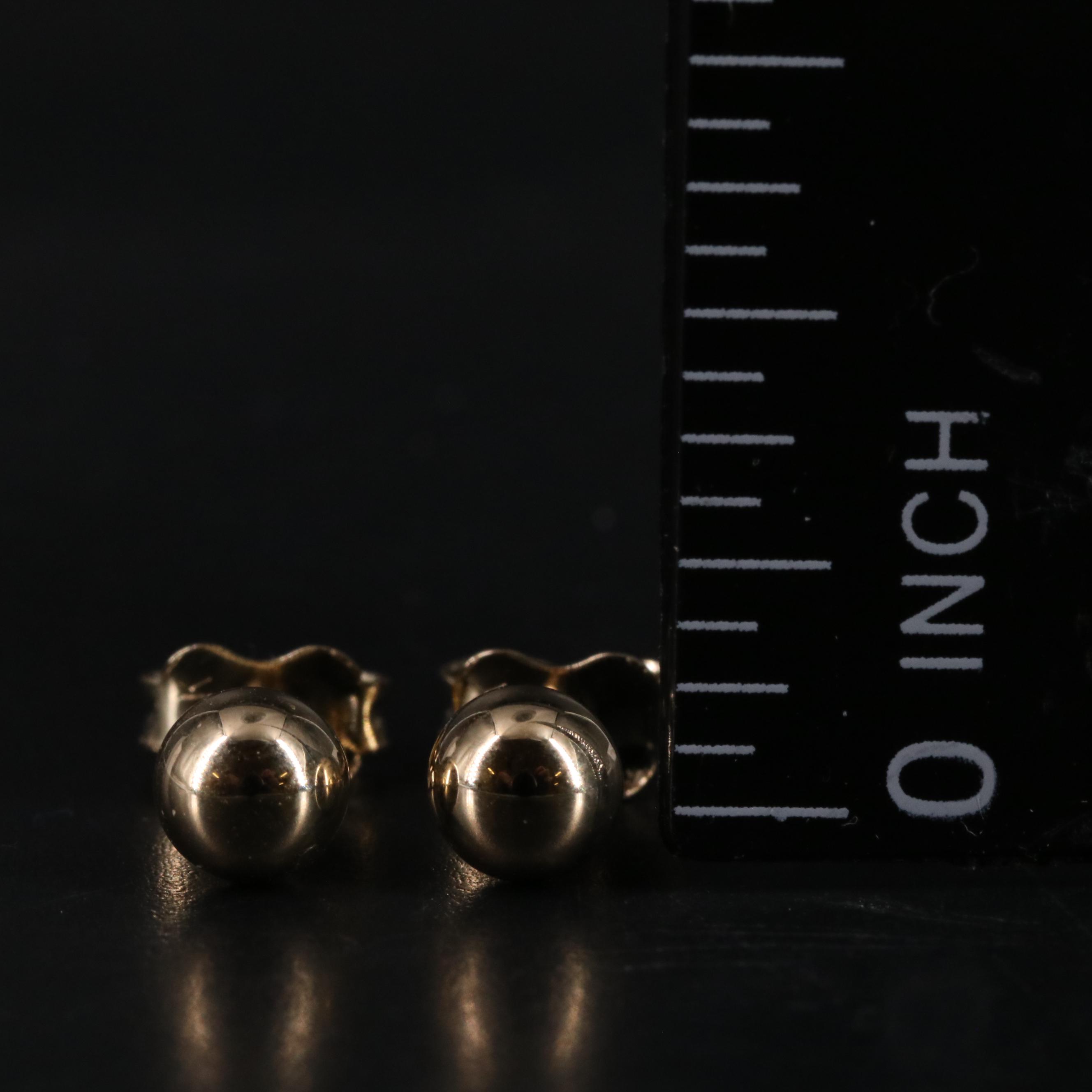 14K Ball Stud Earrings