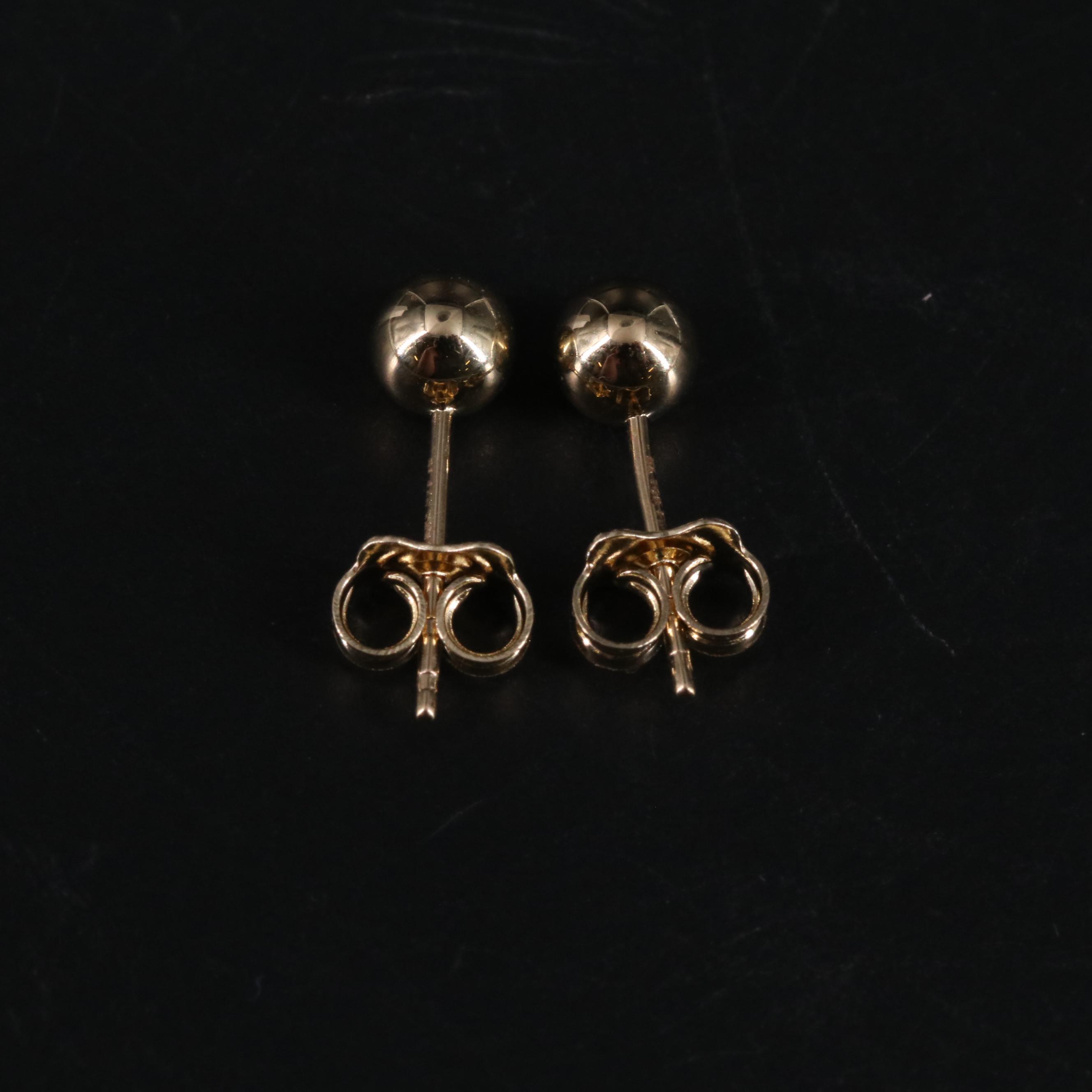 14K Ball Stud Earrings