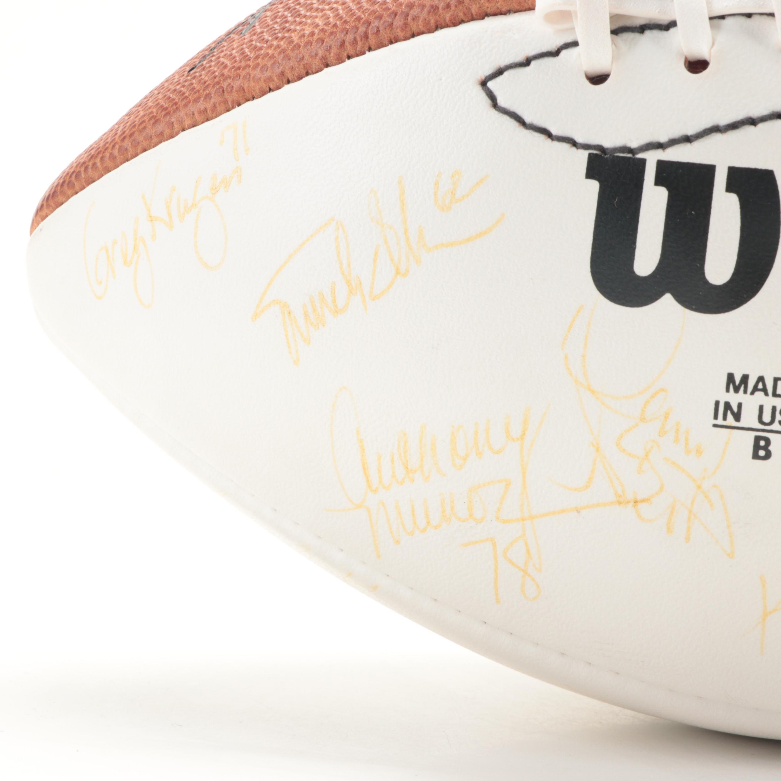 28 Signed Official NFL 1990 Pro Bowl Football With Long, Dickerson, Smith, More