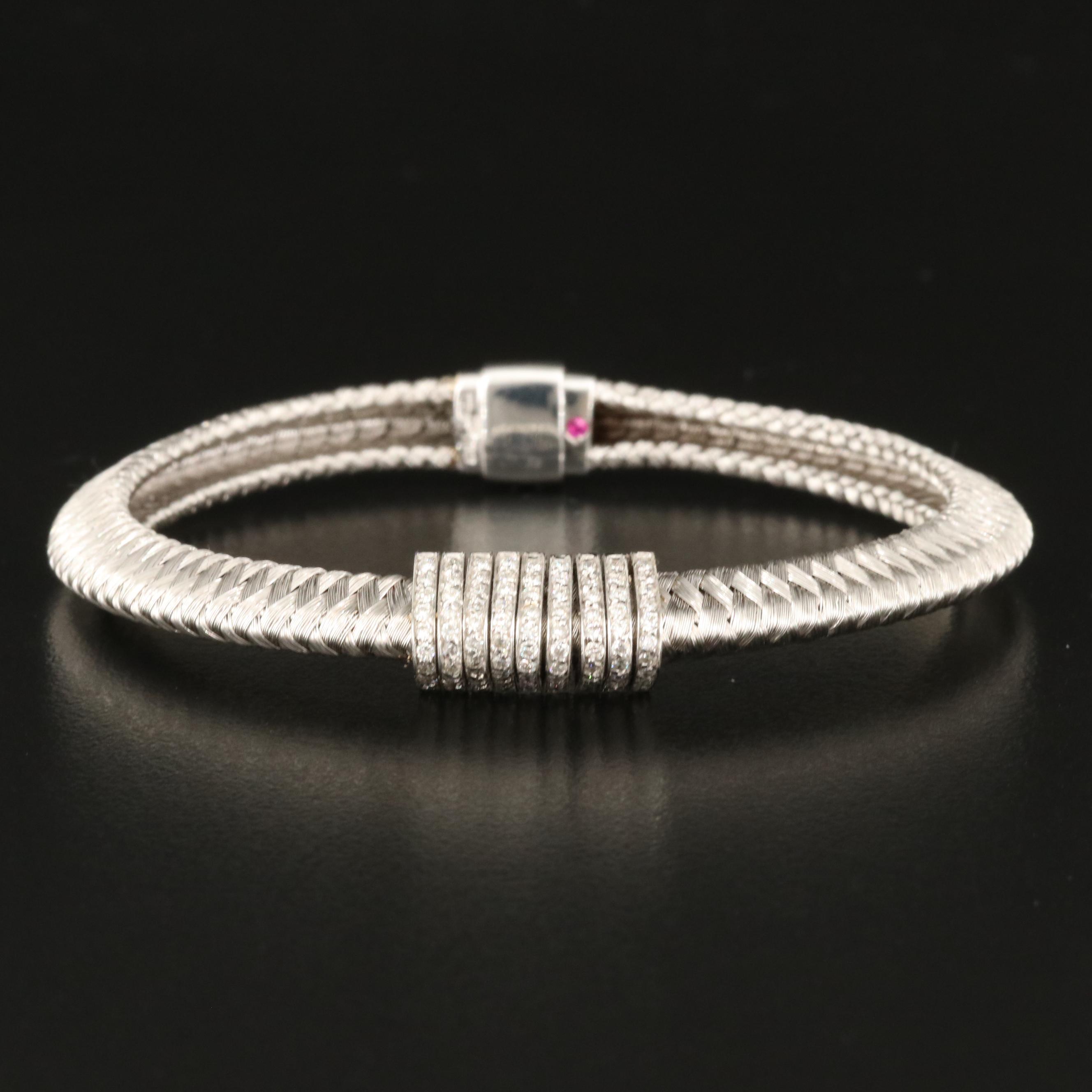 Roberto Coin "Primavera" 18K 0.69 CTW Diamond Flex Knife-Edge Bracelet