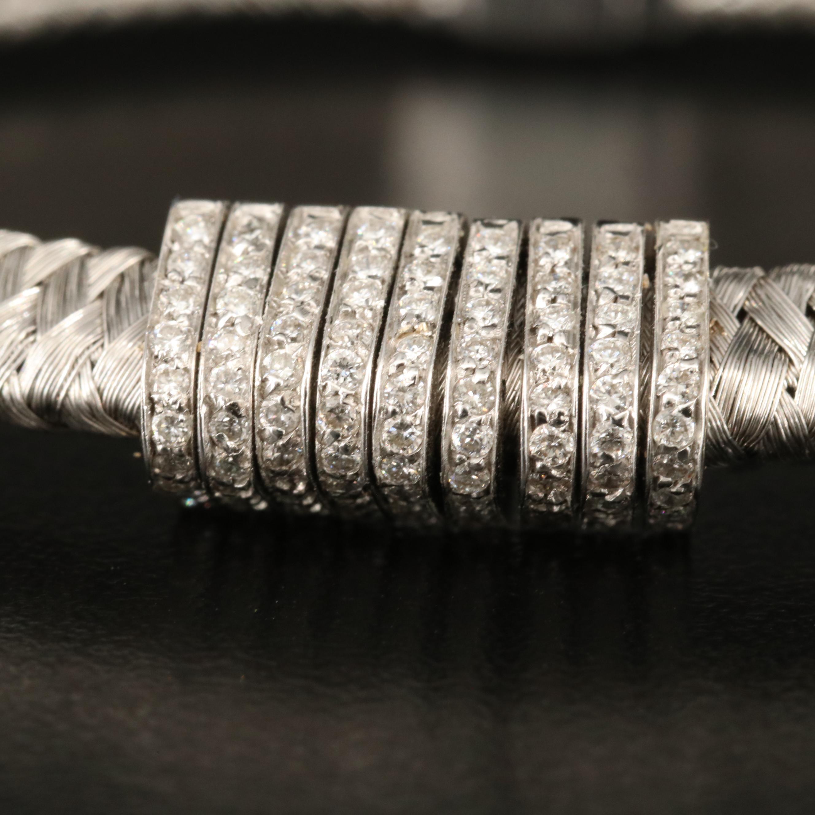 Roberto Coin "Primavera" 18K 0.69 CTW Diamond Flex Knife-Edge Bracelet