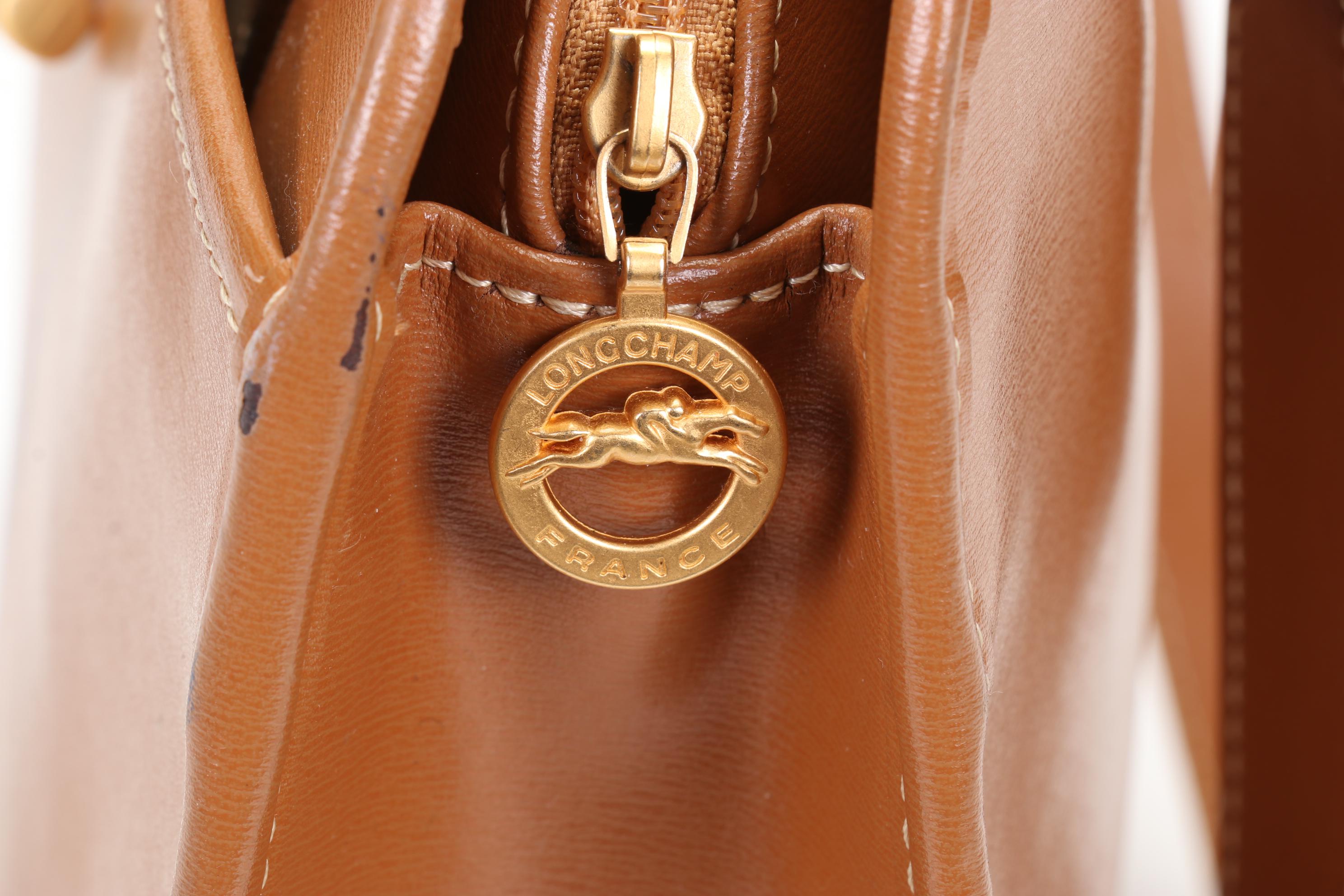 Longchamp Roseau Caramel Leather Tote Bag
