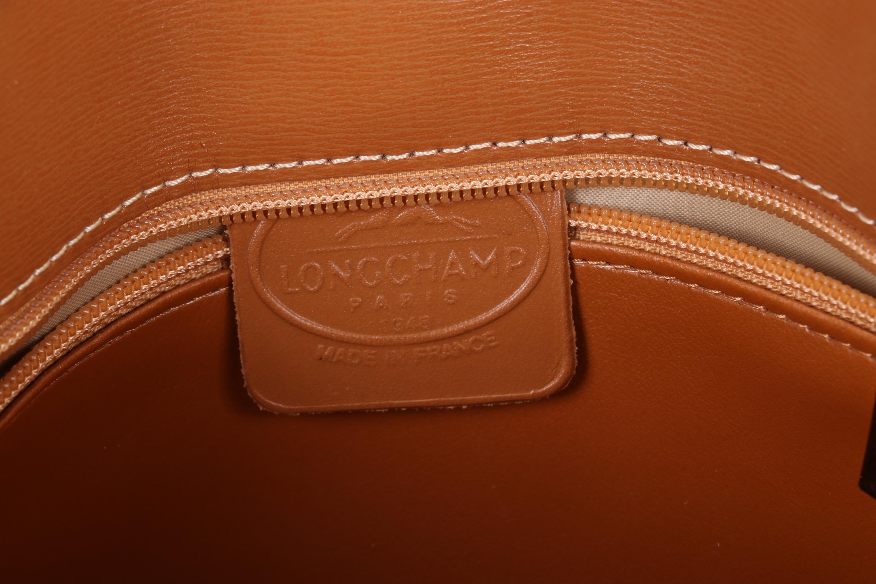 Longchamp Roseau Caramel Leather Tote Bag