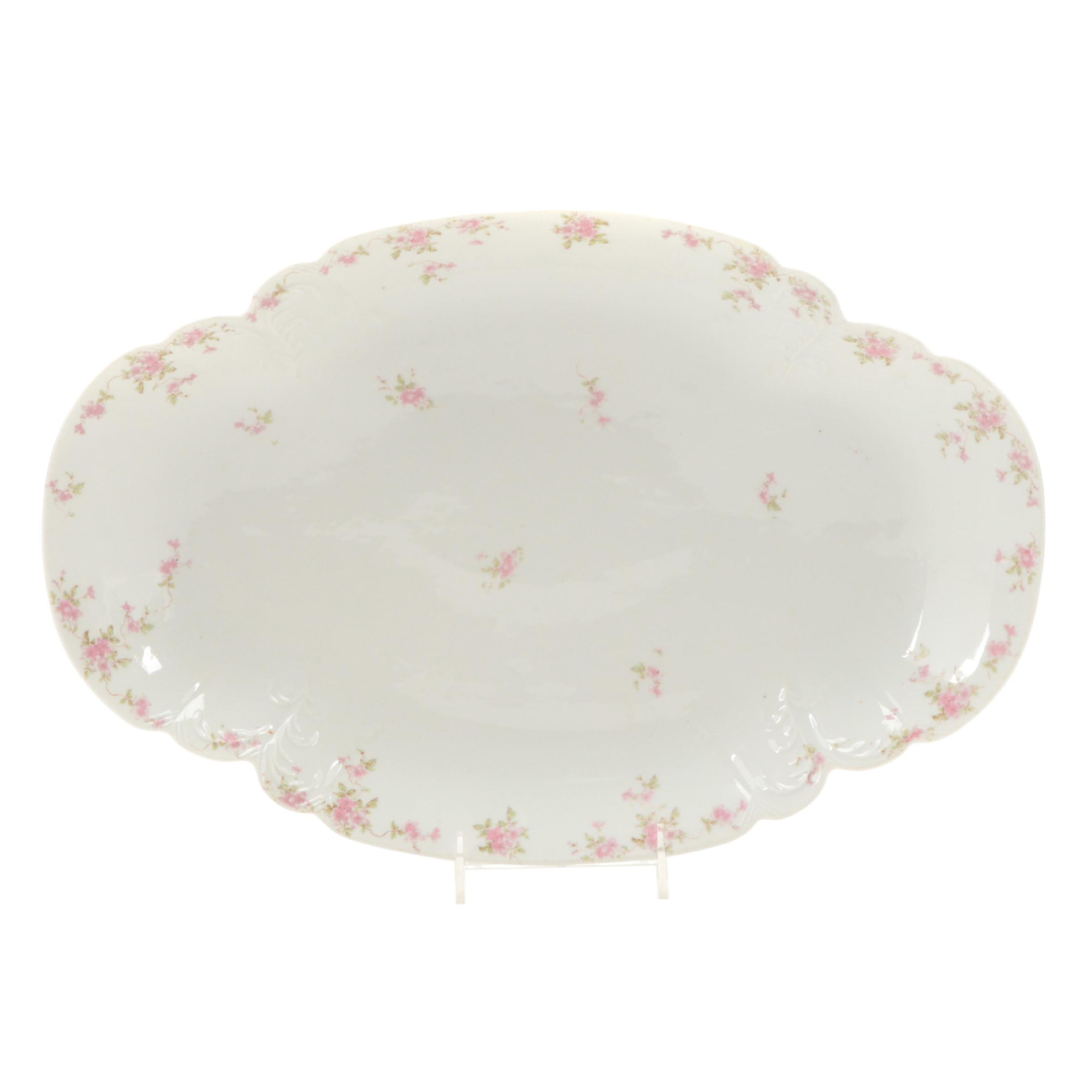 Haviland & Co. Limoges Pink Spray Porcelain Oval Platter
