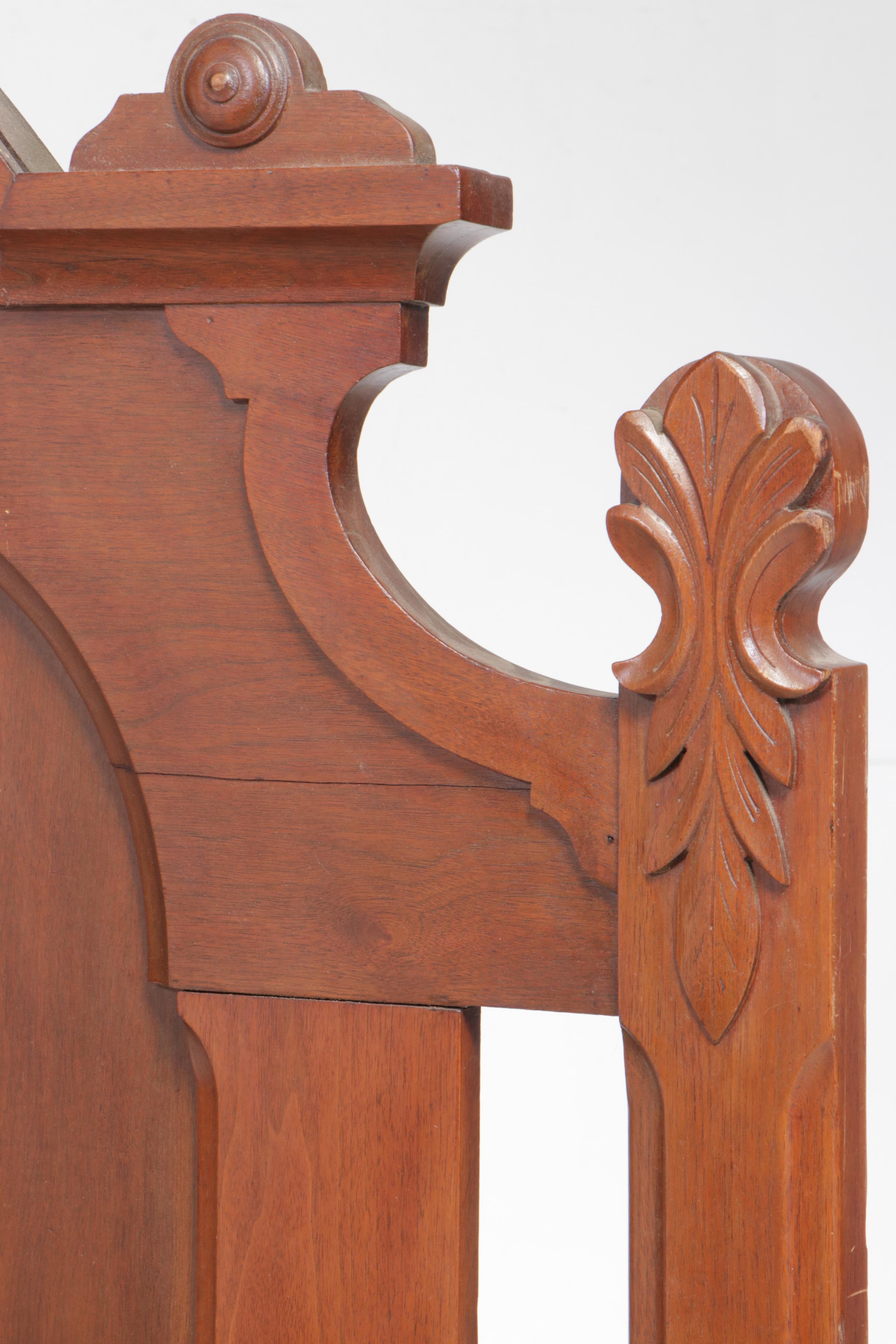 Victorian Walnut Full Size Bed Frame, Late 19th Century