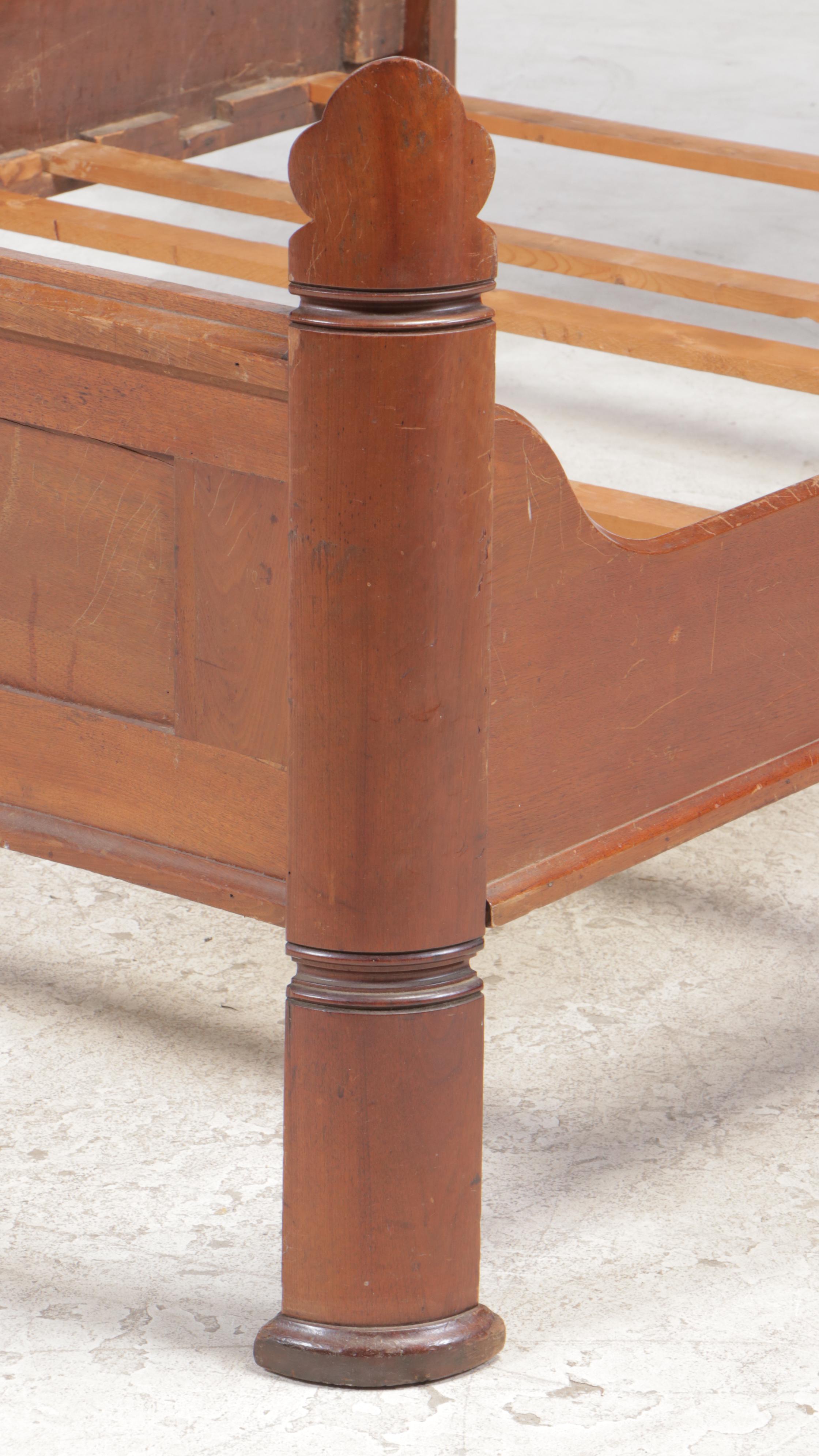 Victorian Walnut Full Size Bed Frame, Late 19th Century