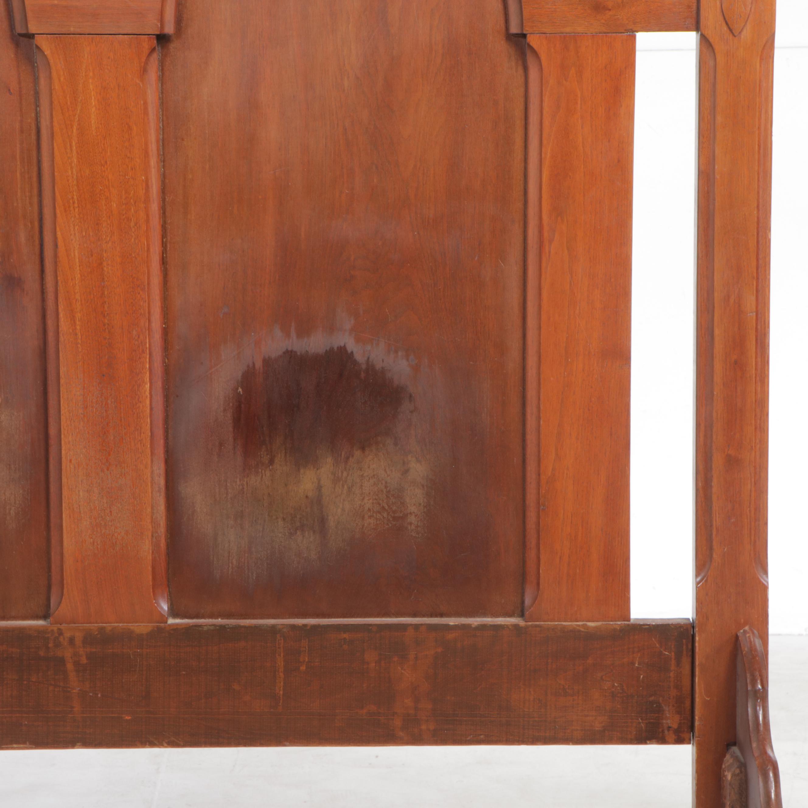 Victorian Walnut Full Size Bed Frame, Late 19th Century