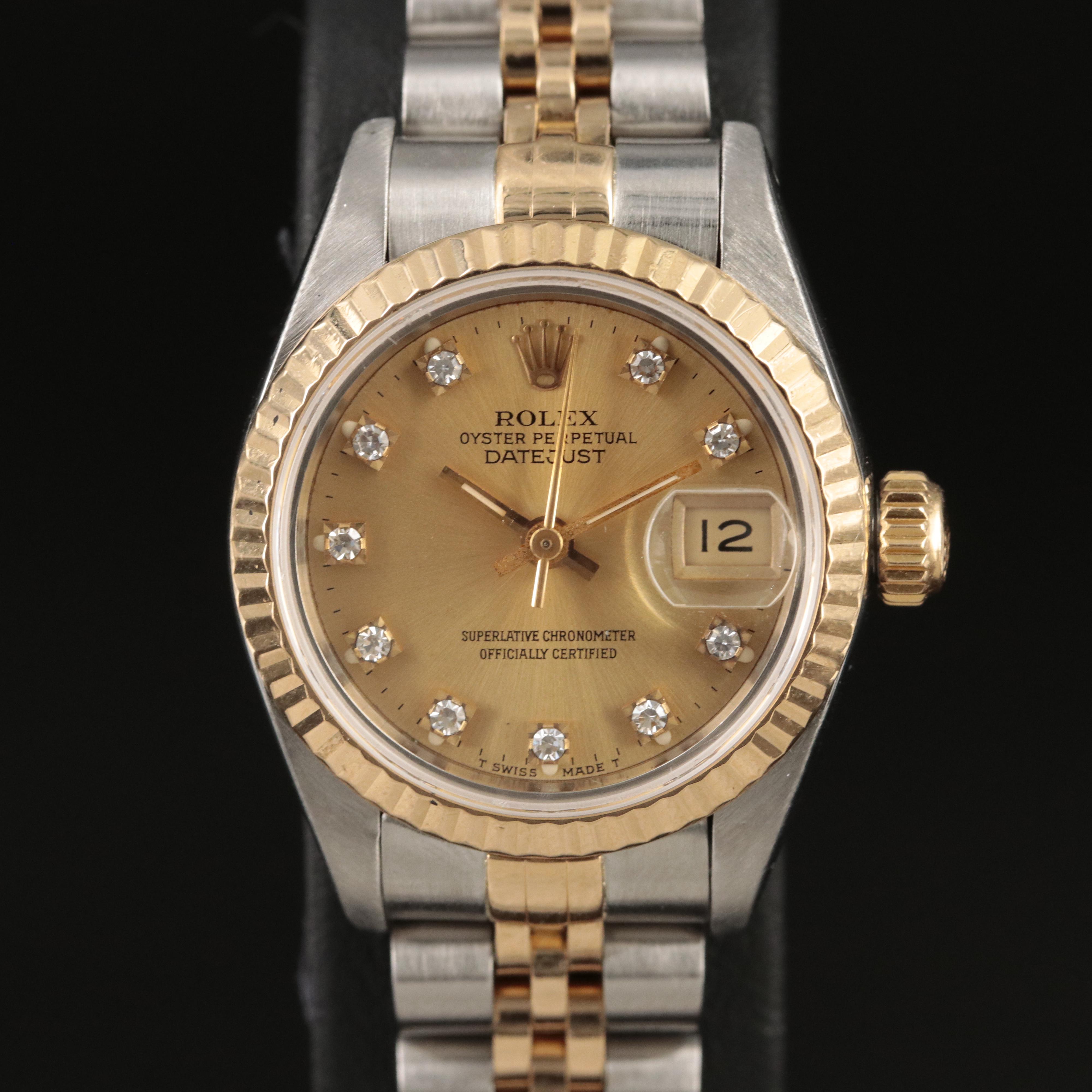 1991 Rolex Diamond Dial Datejust Watch