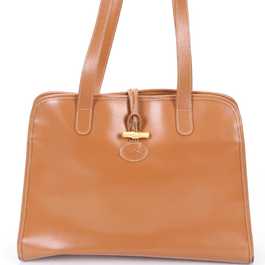 Longchamp Roseau Caramel Leather Tote Bag