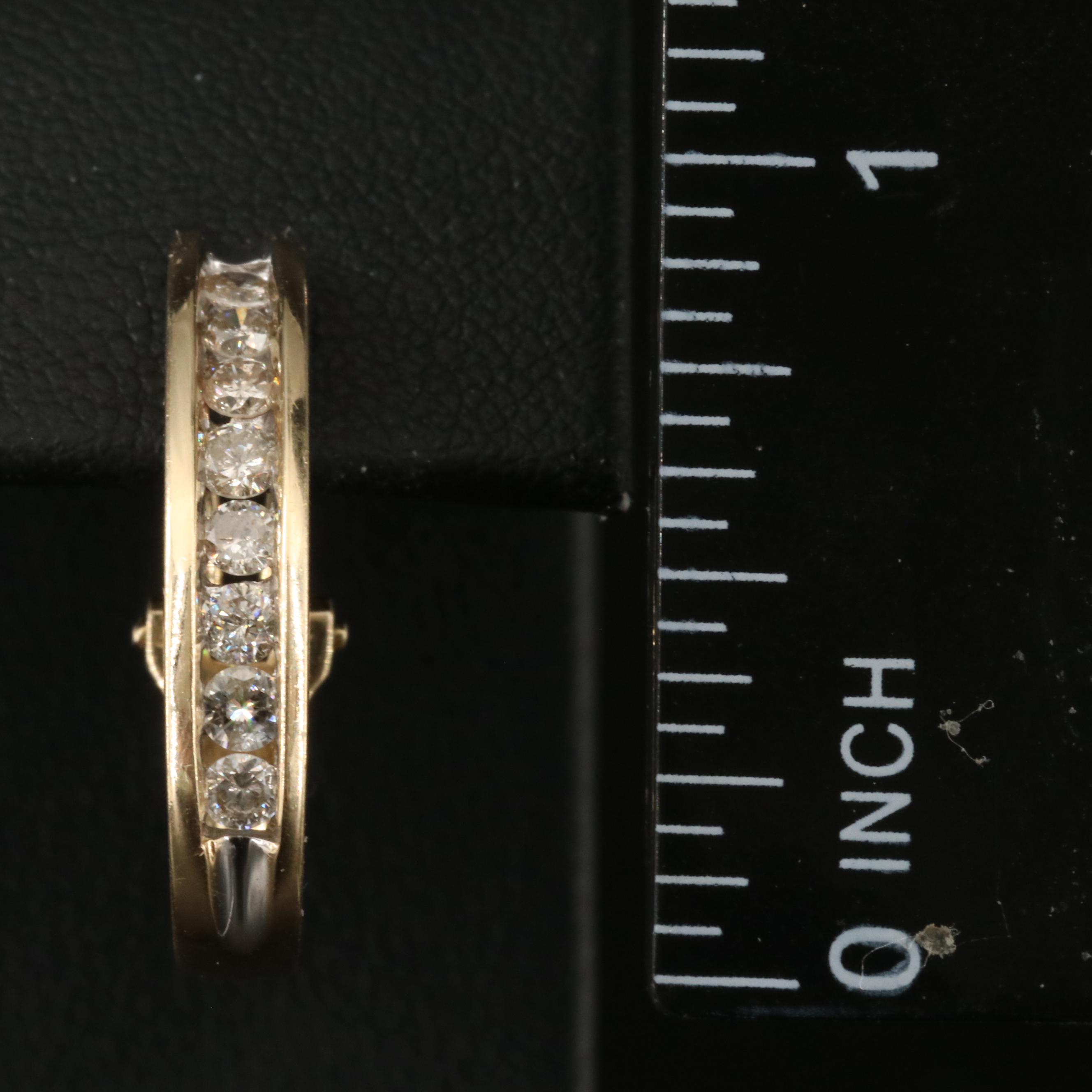 14K 1.00 CTW Diamond JHoop Earrings