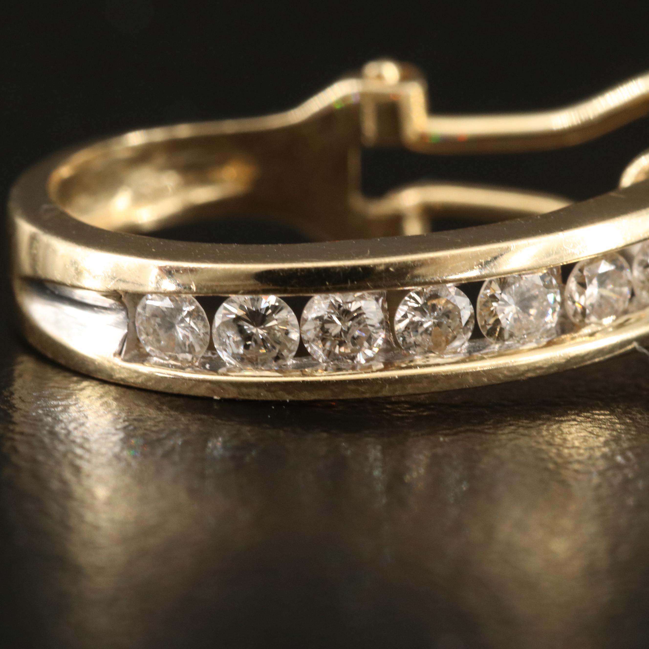 14K 1.00 CTW Diamond JHoop Earrings