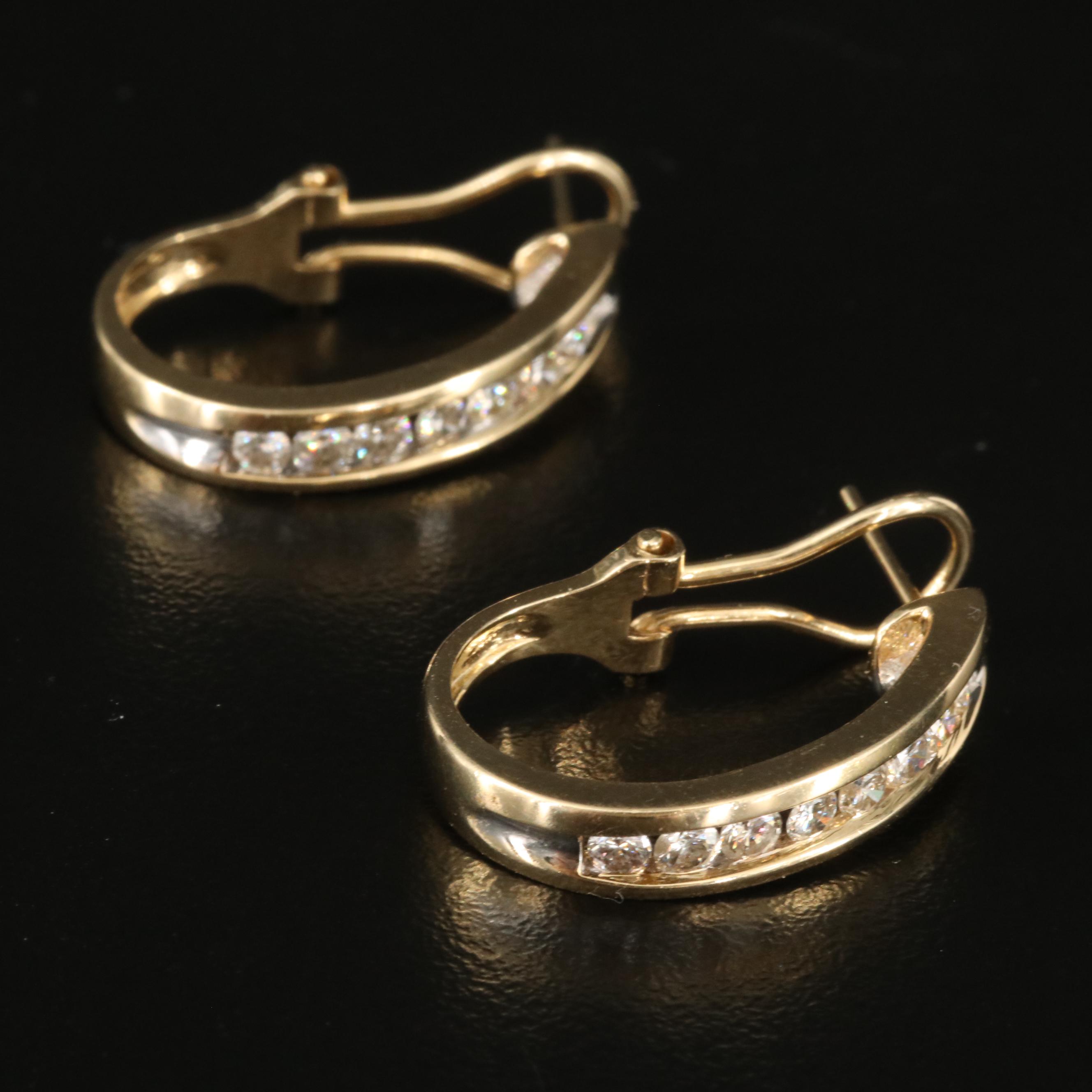14K 1.00 CTW Diamond JHoop Earrings