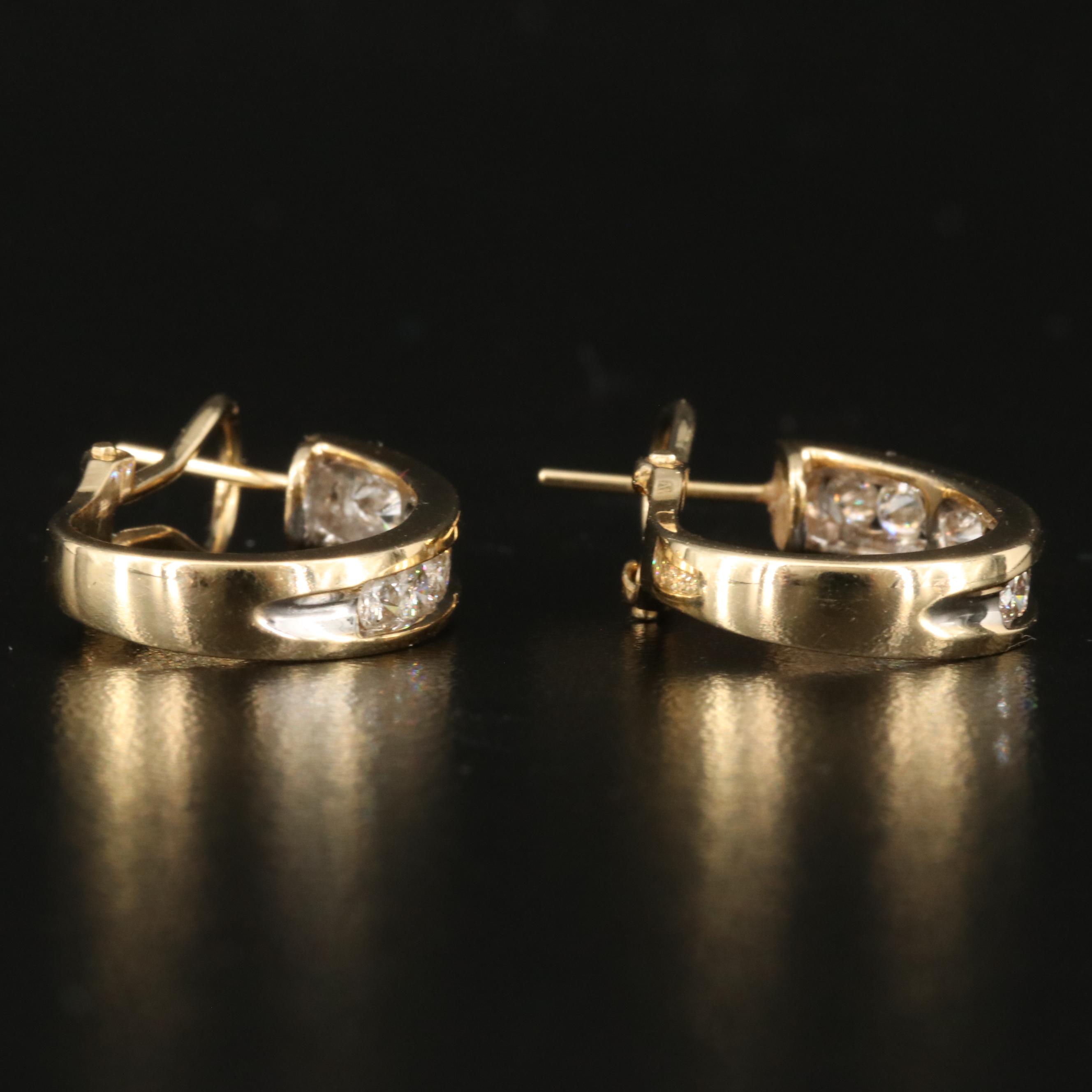 14K 1.00 CTW Diamond JHoop Earrings