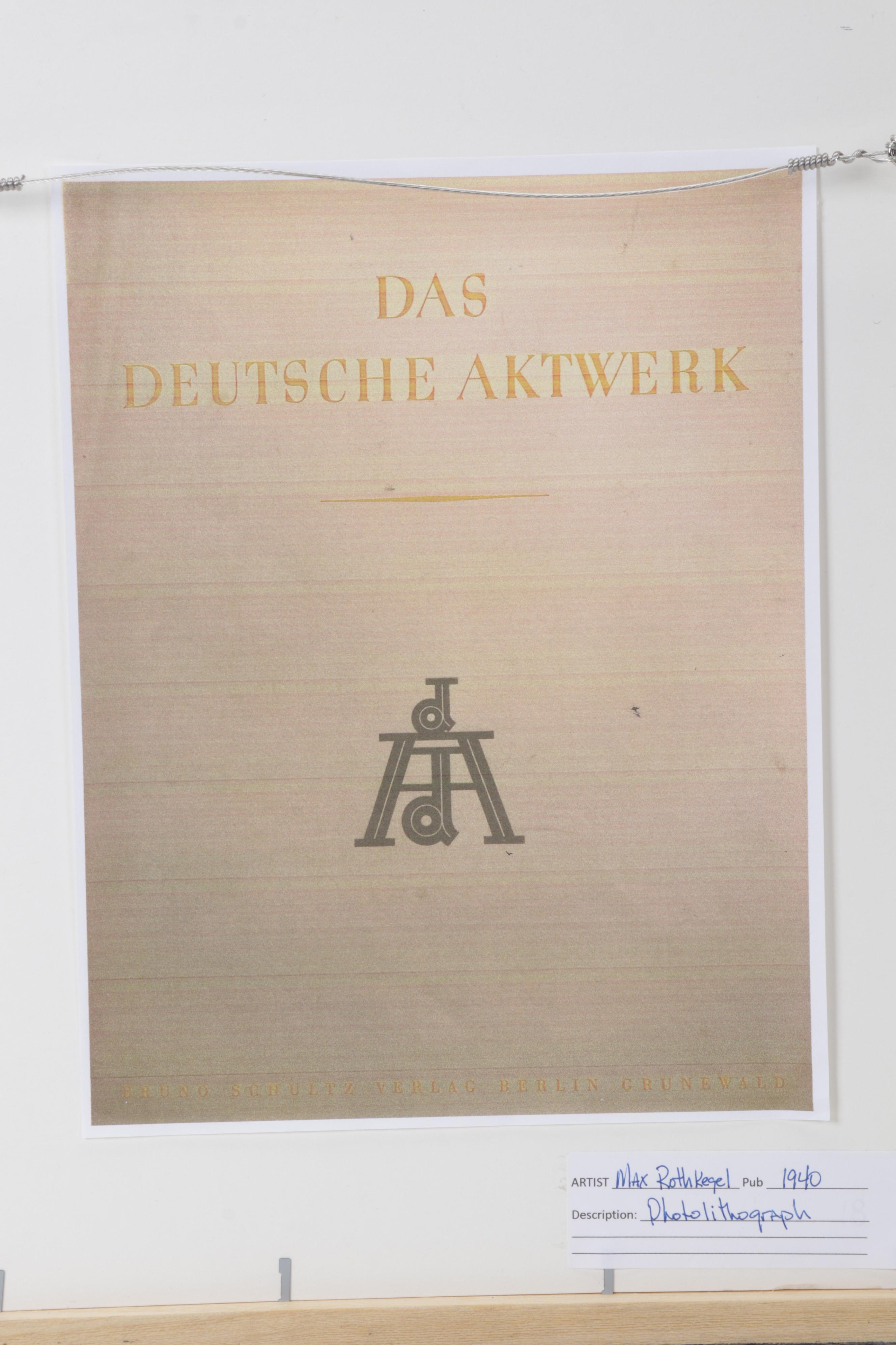 Max Rothkegel Nude Portrait Halftone From "Das Deutsche Aktwerk," Circa 1940