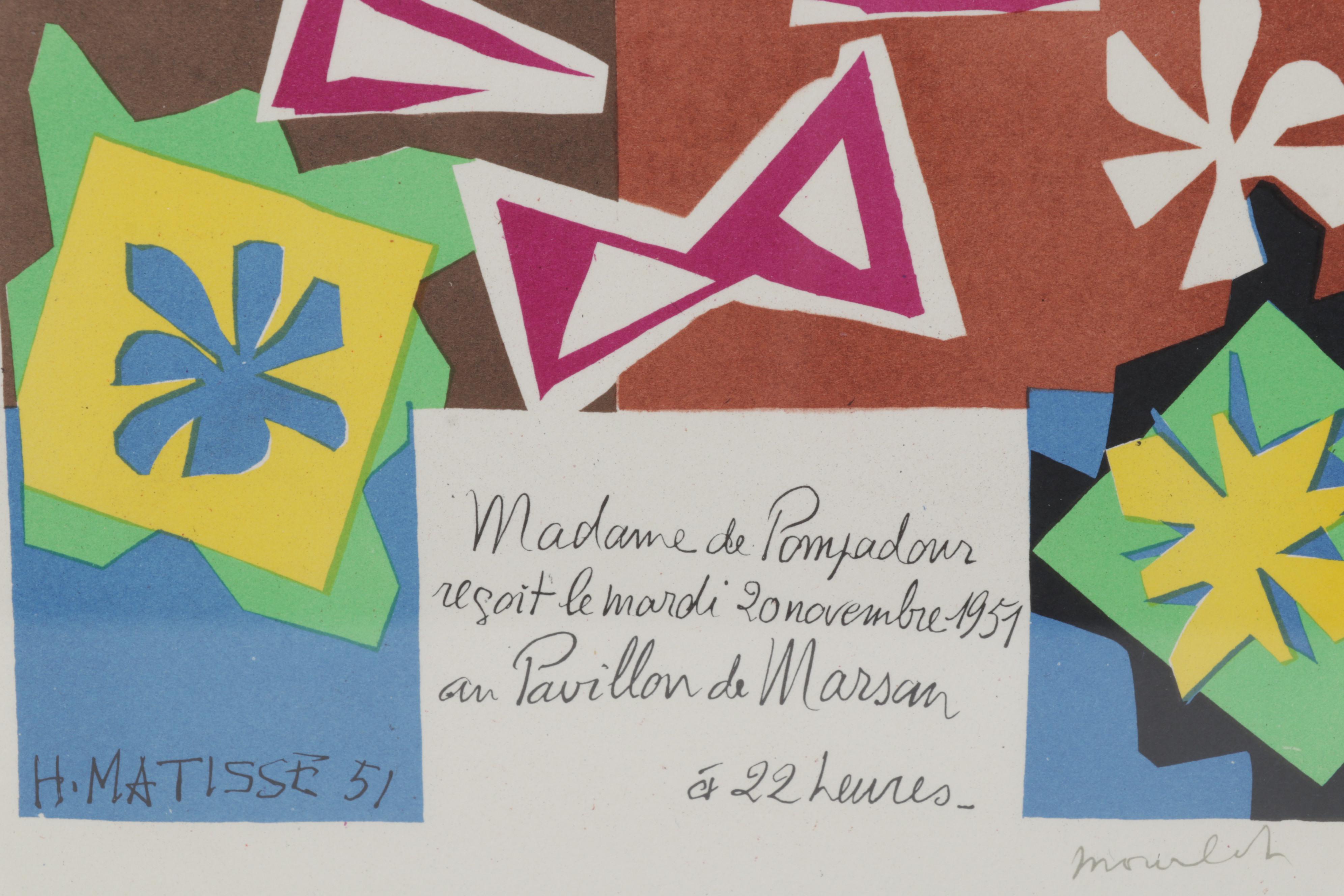 Color Lithograph After Henri Matisse From "Art in Posters," 1959