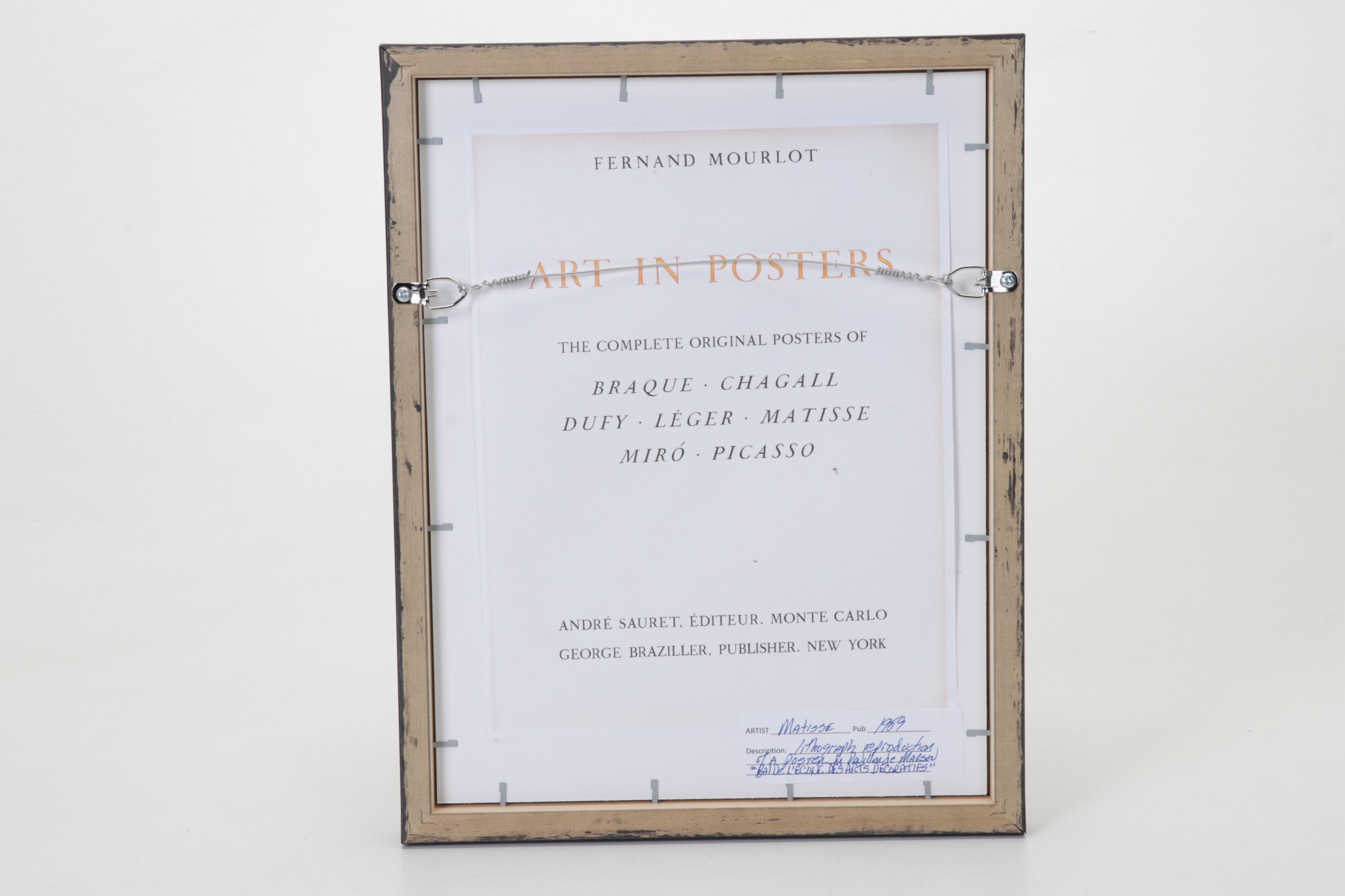 Color Lithograph After Henri Matisse From "Art in Posters," 1959