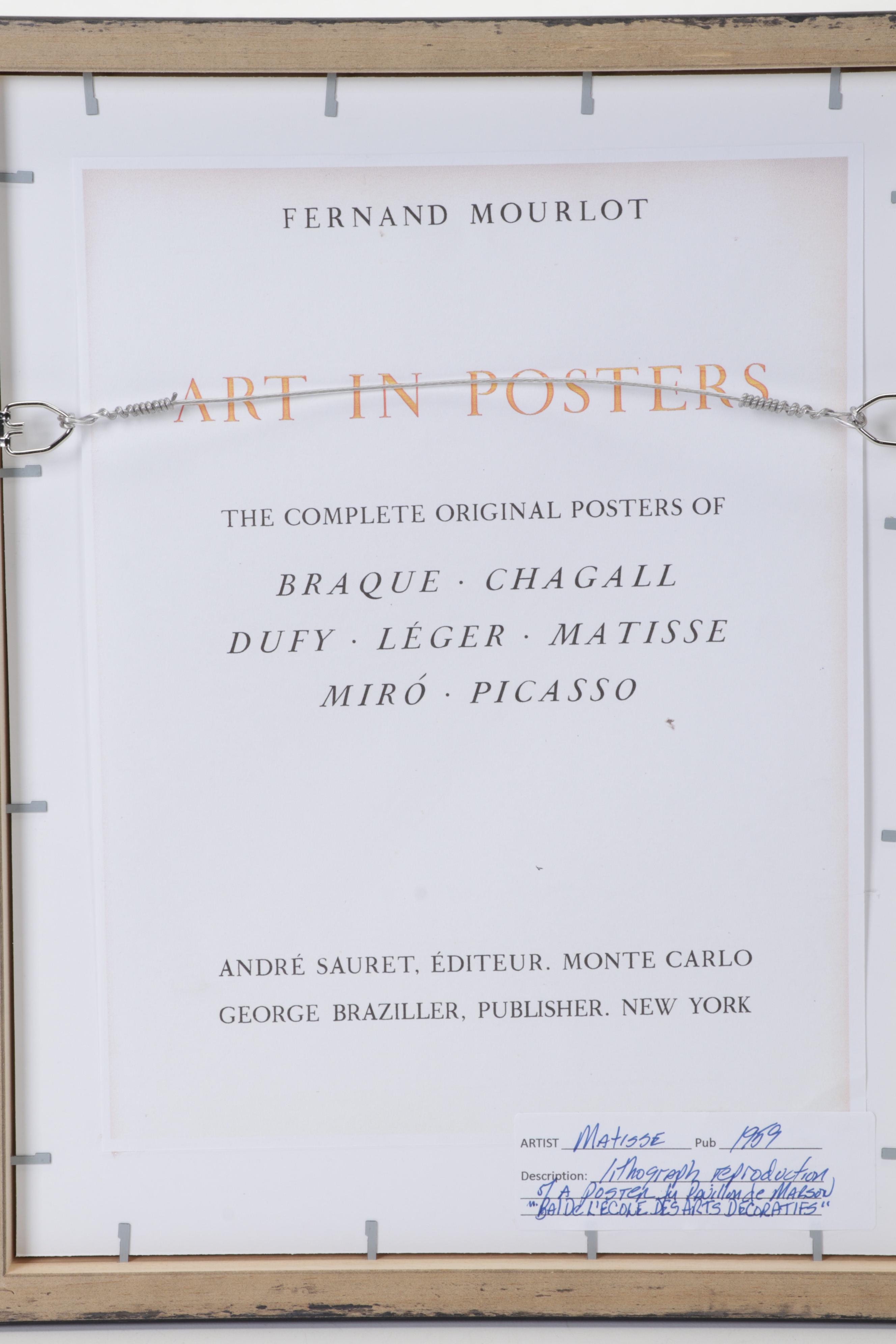 Color Lithograph After Henri Matisse From "Art in Posters," 1959