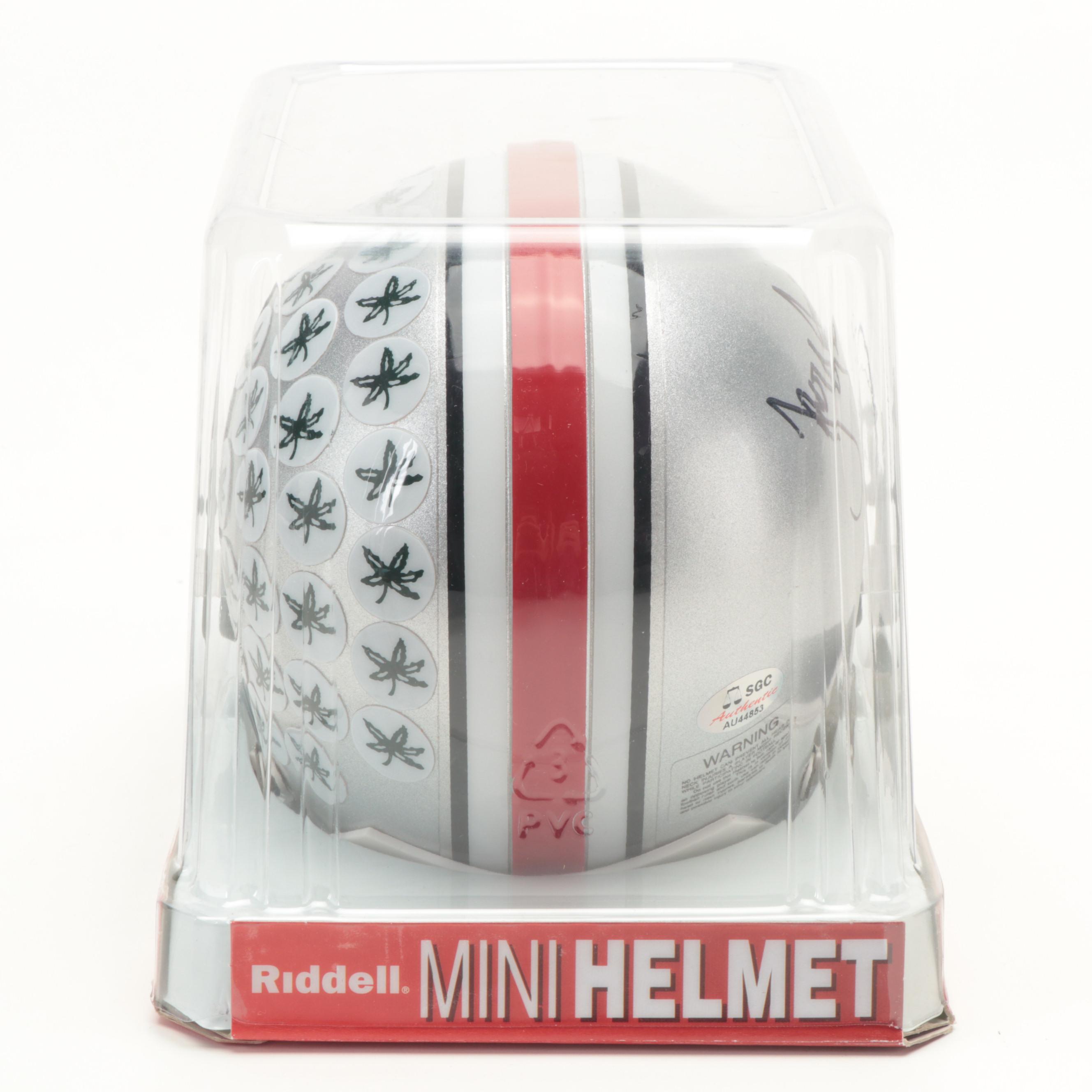 Ohio State University Buckeyes Troy Smith Signed Riddell Mini Football Helmet