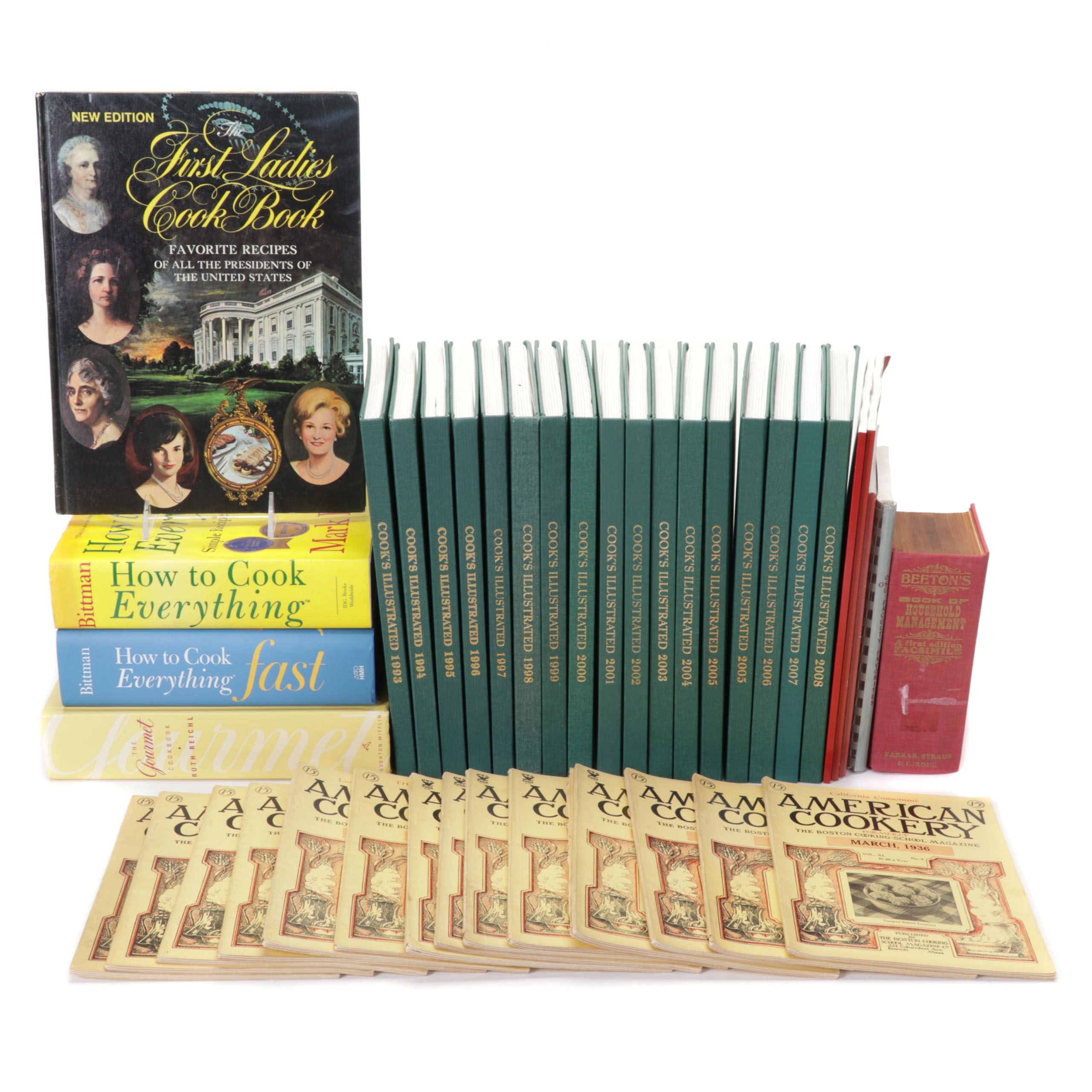 Cook's Illustrated Bound Annual Volumes, 1993 - 2008 and Other Cookbooks