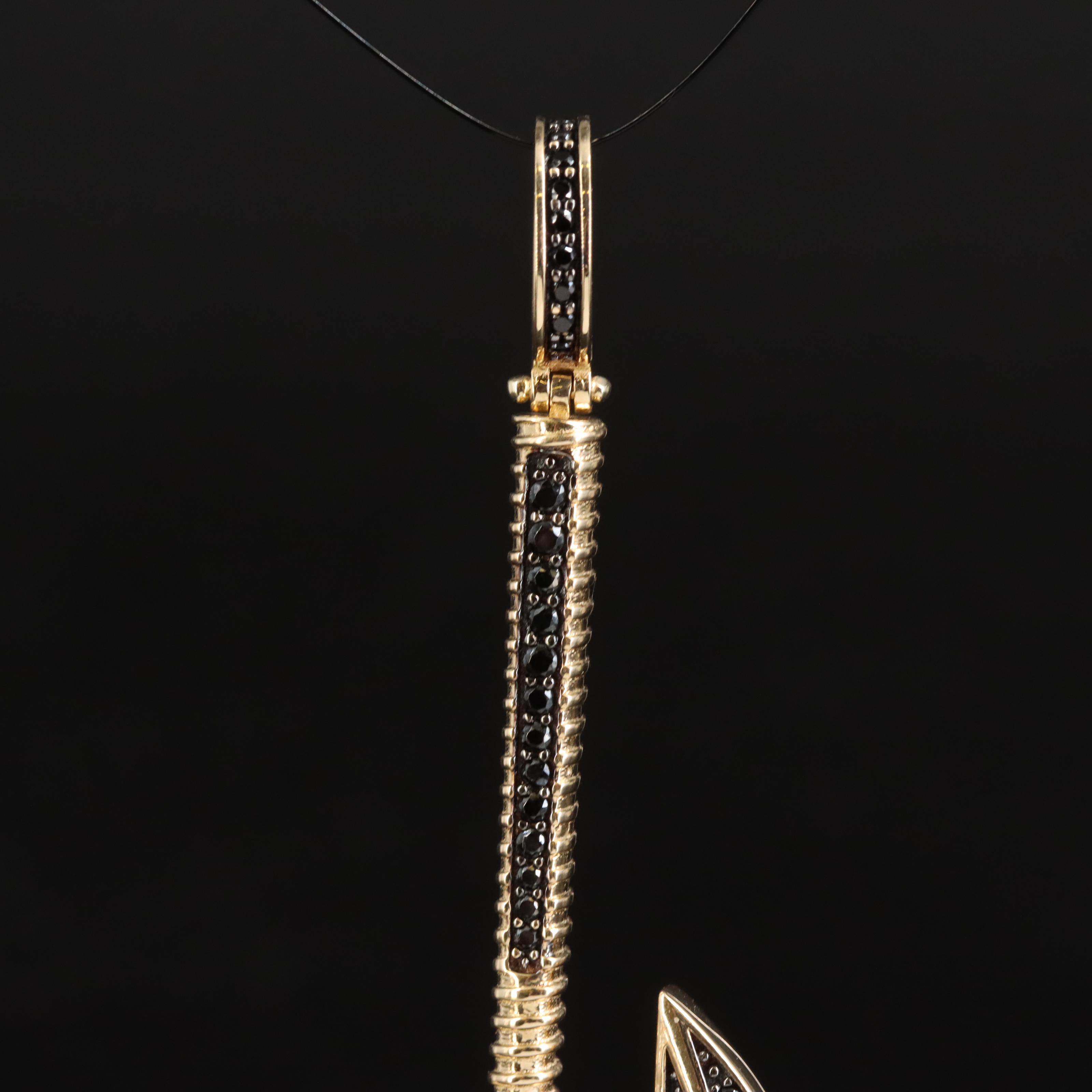 14K Spinel Battle Axe Pendant