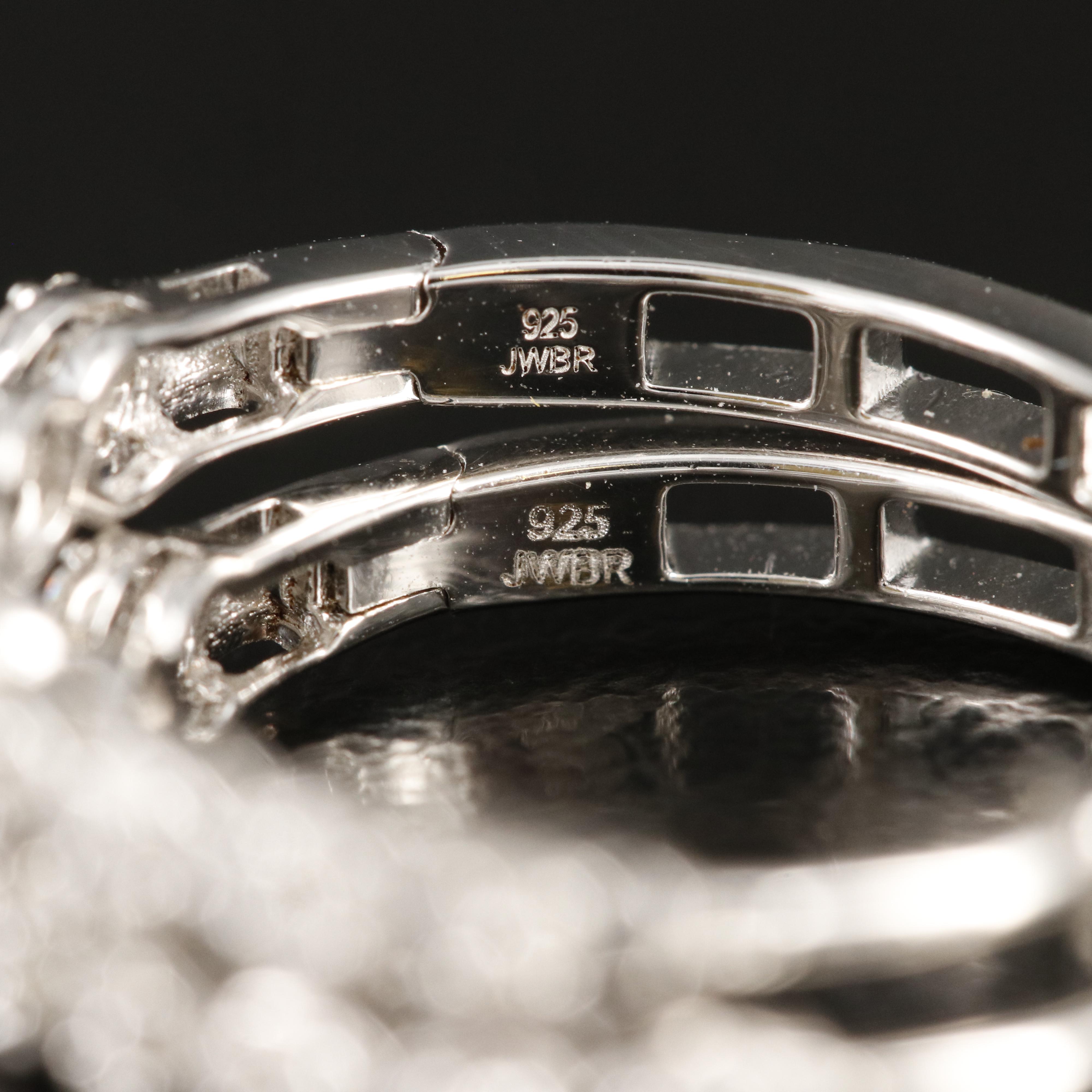 Sterling Diamond Hoop Earrings