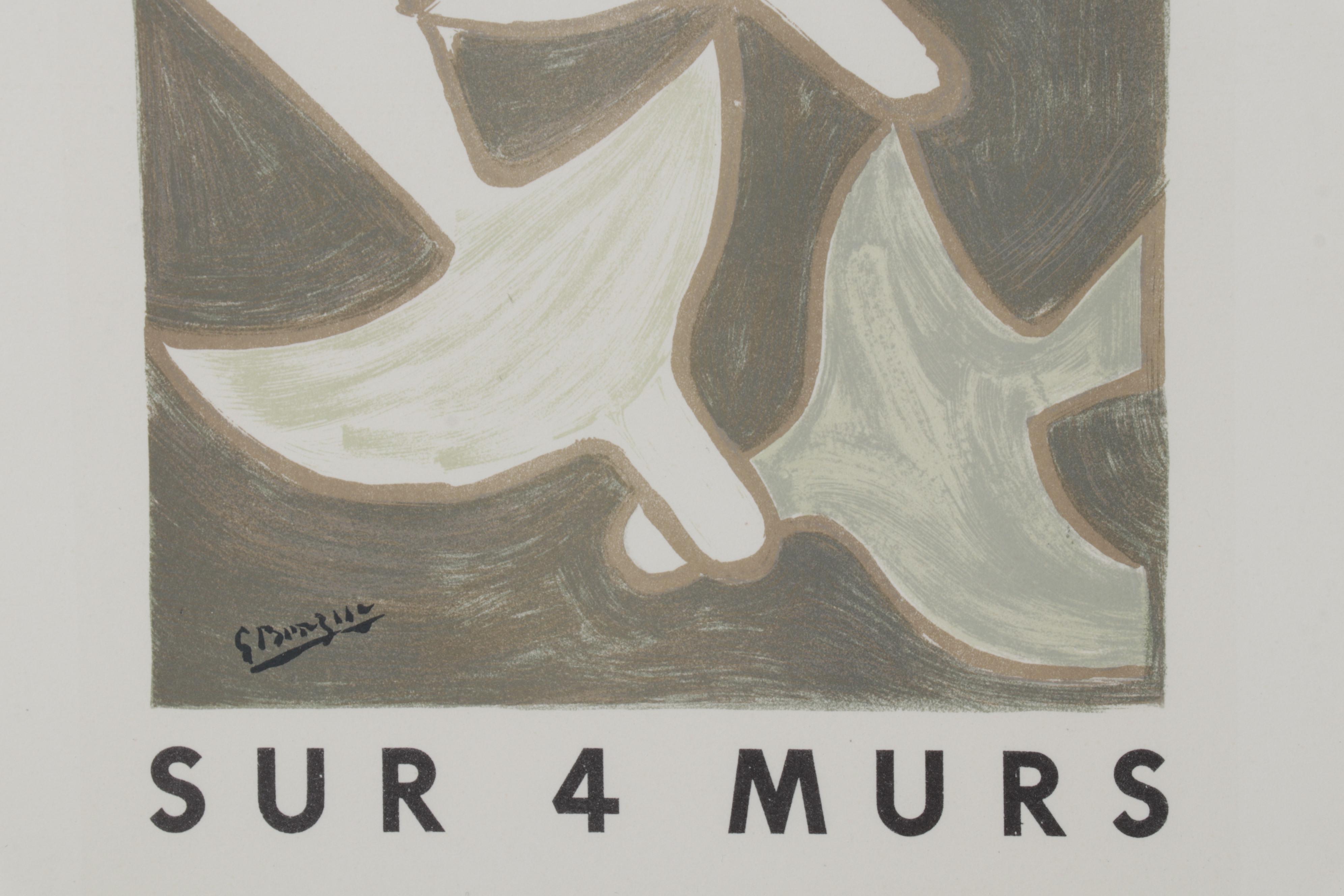 Galerie Maeght Color Lithograph After Georges Braque "Sur 4 murs," 1959