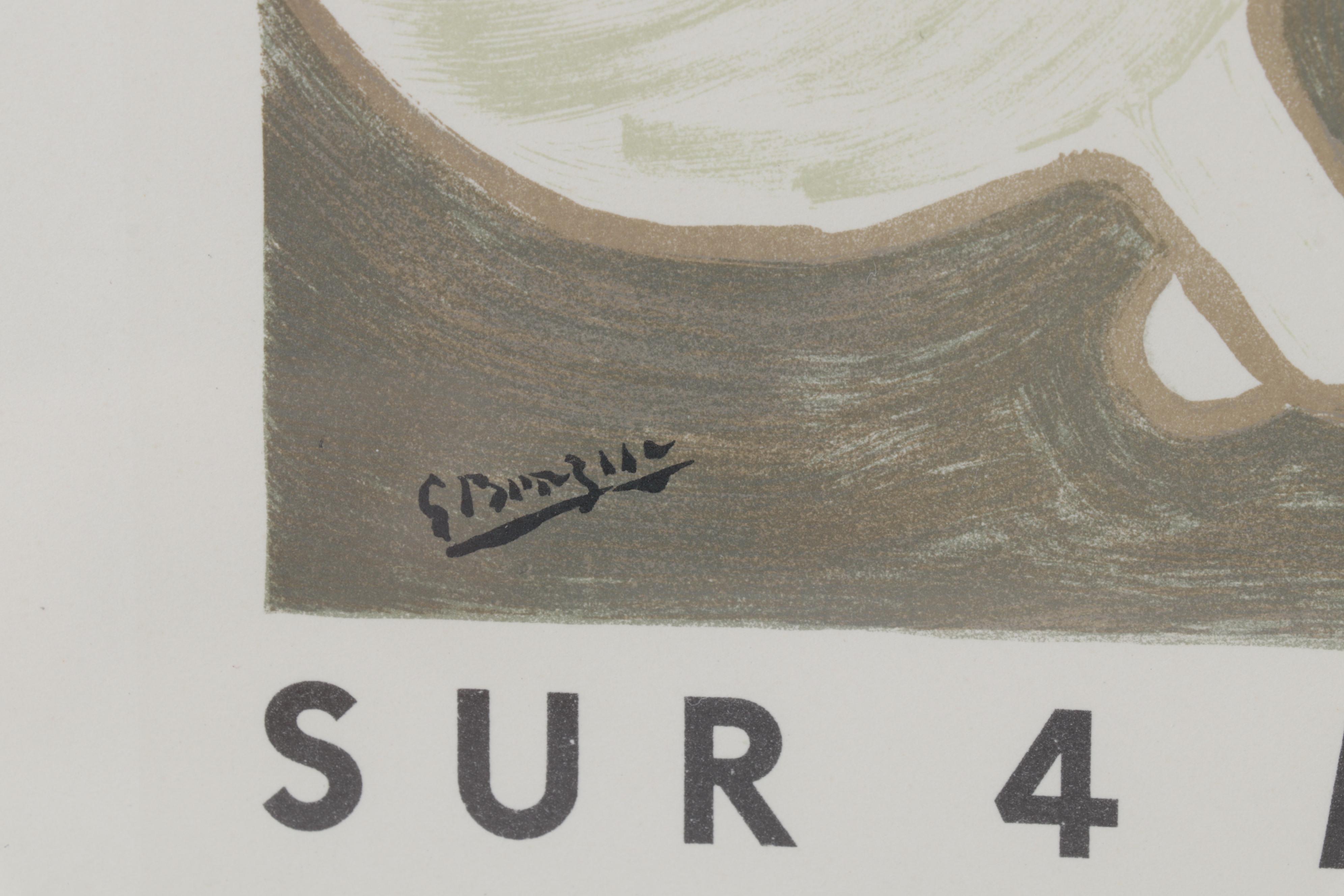 Galerie Maeght Color Lithograph After Georges Braque "Sur 4 murs," 1959
