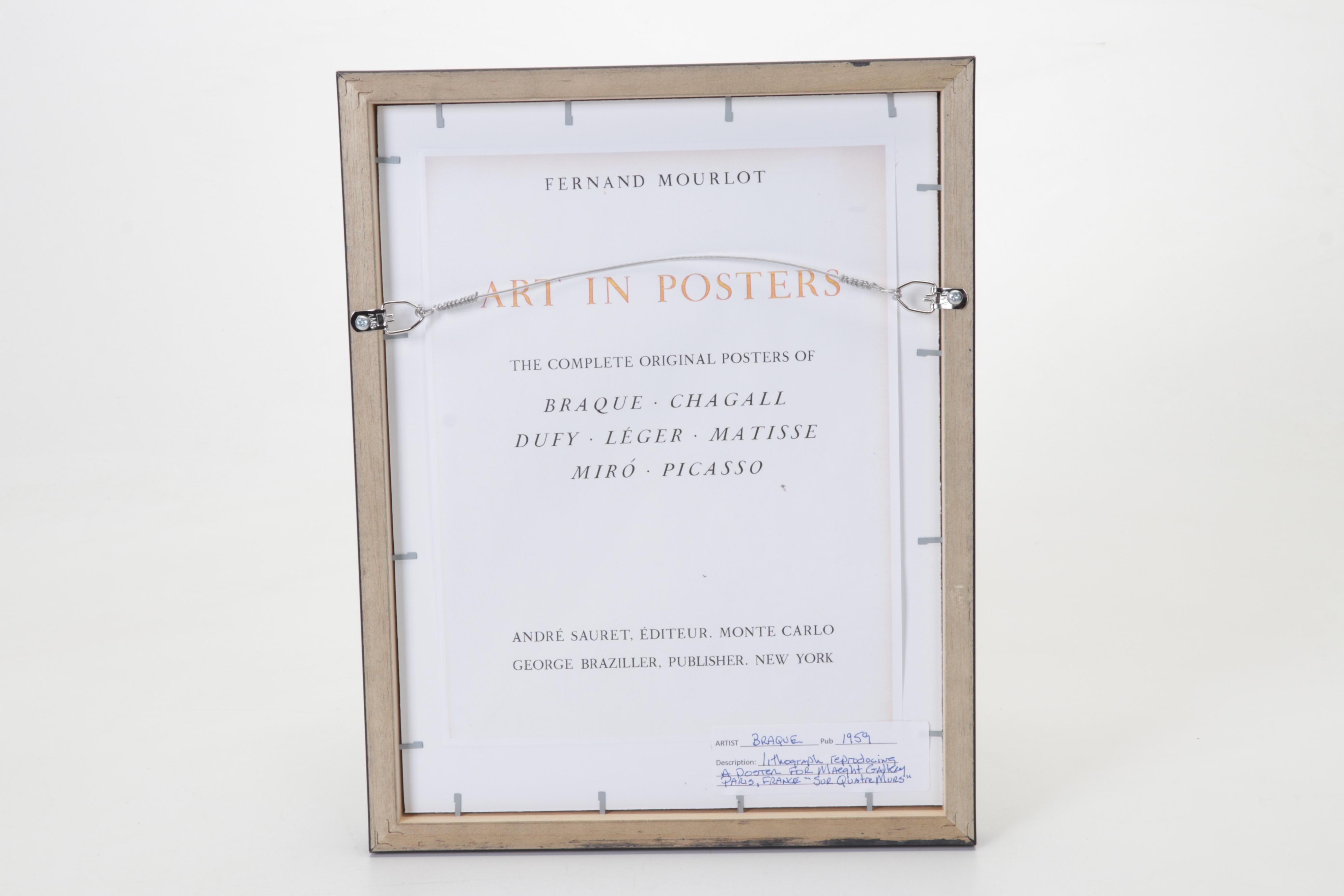 Galerie Maeght Color Lithograph After Georges Braque "Sur 4 murs," 1959