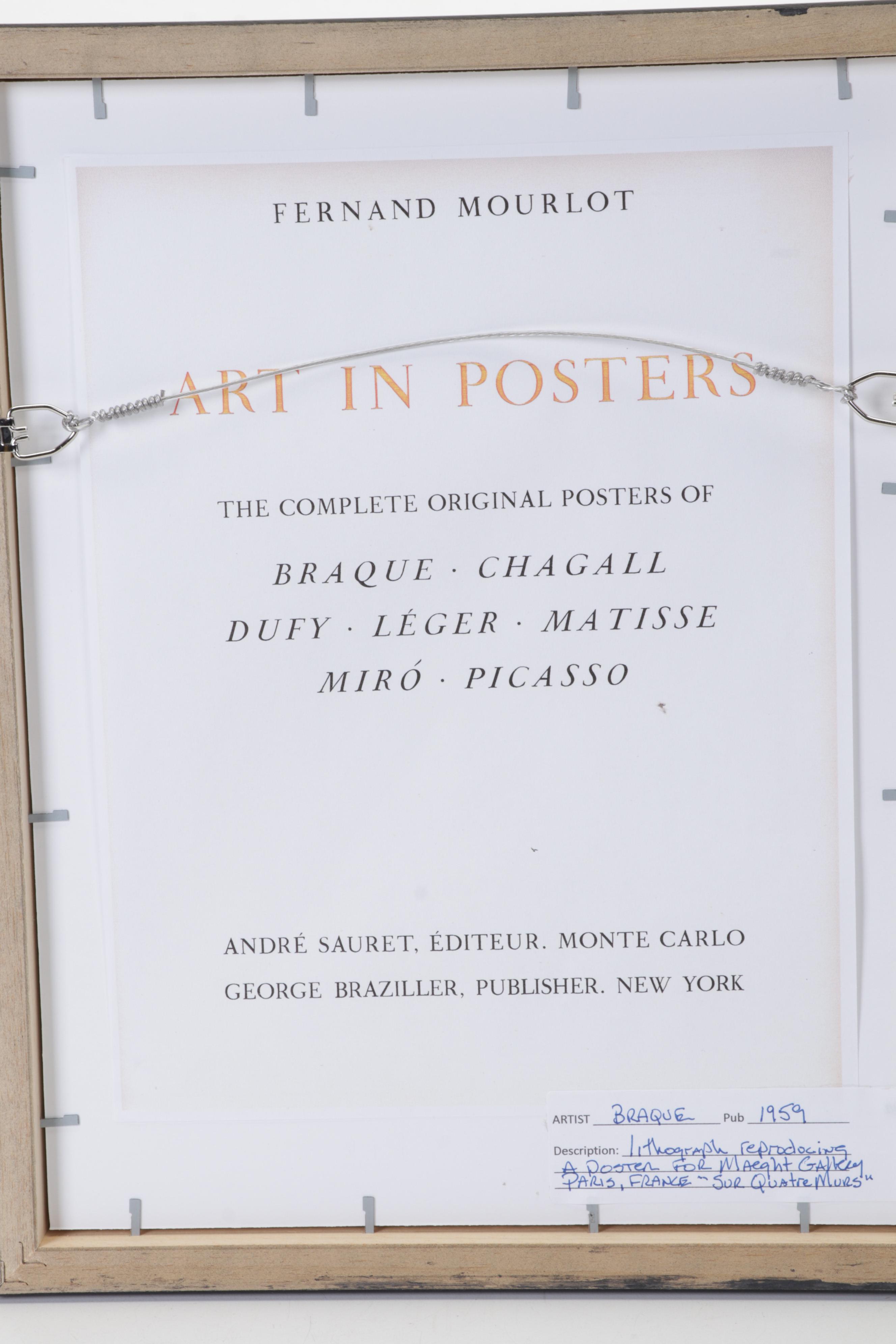 Galerie Maeght Color Lithograph After Georges Braque "Sur 4 murs," 1959