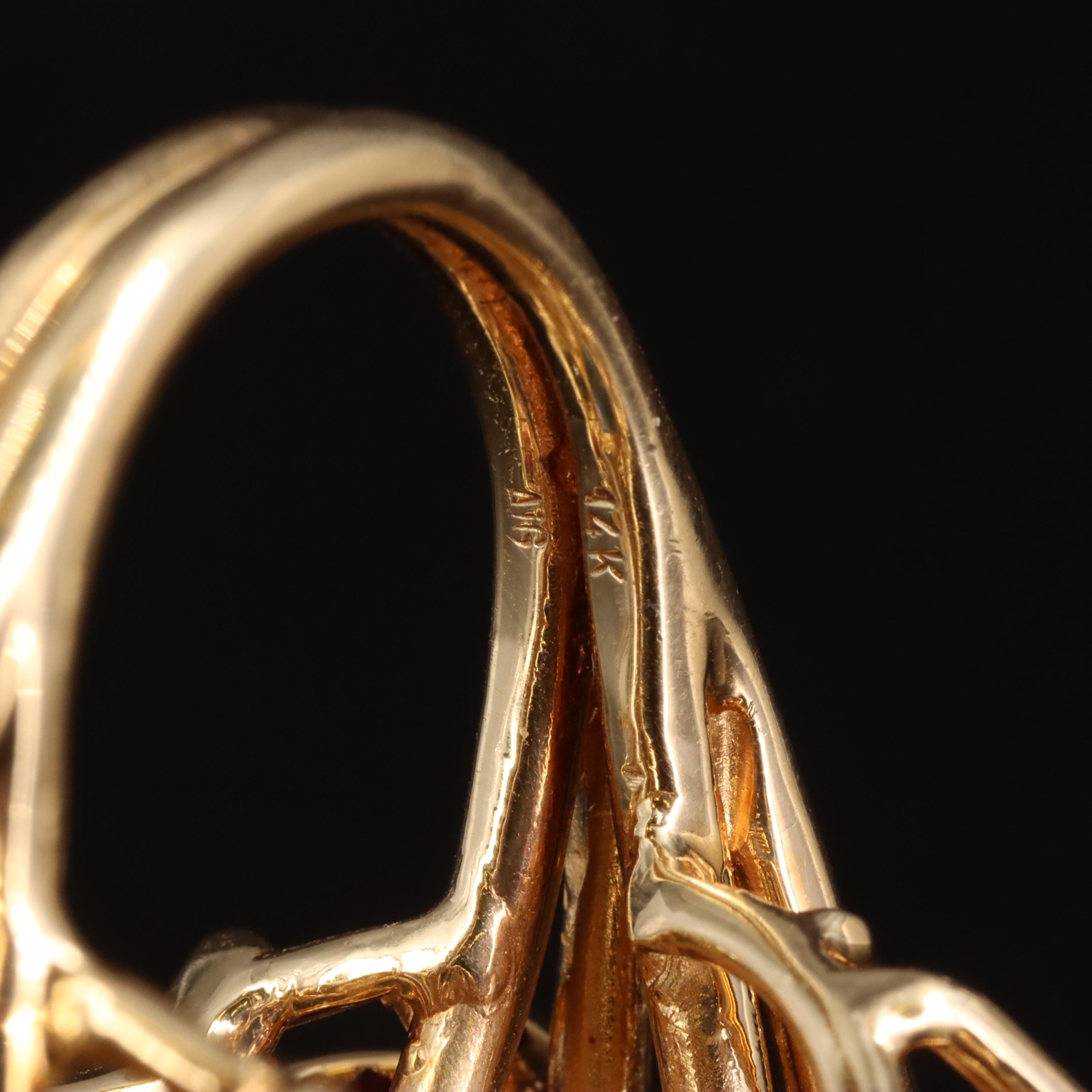 14K Topaz, Amethyst, Garnet, Tourmaline, Peridot, Citrine and Diamond Ring