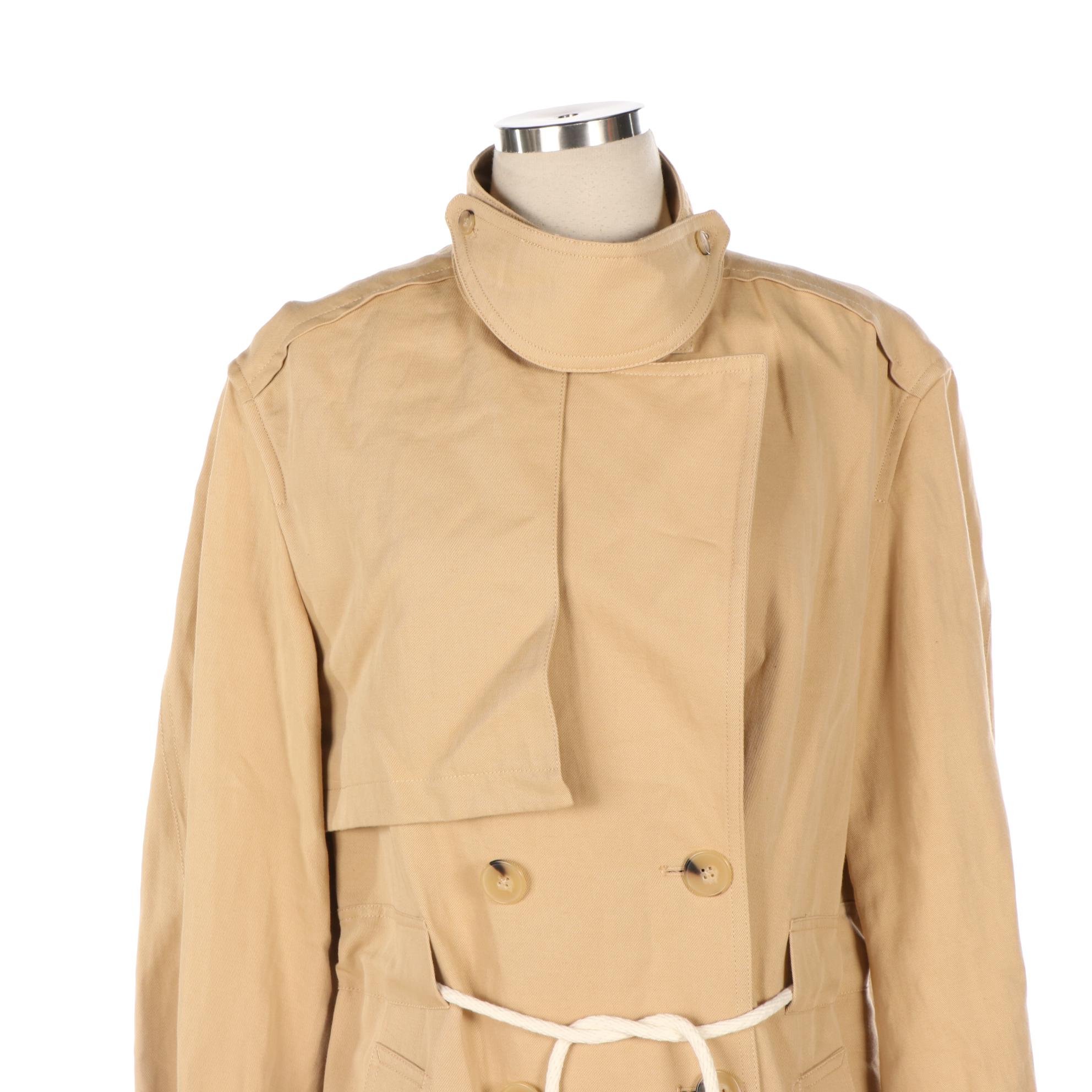 Vince. Belted Trench Coated in Cotton/Linen Serge
