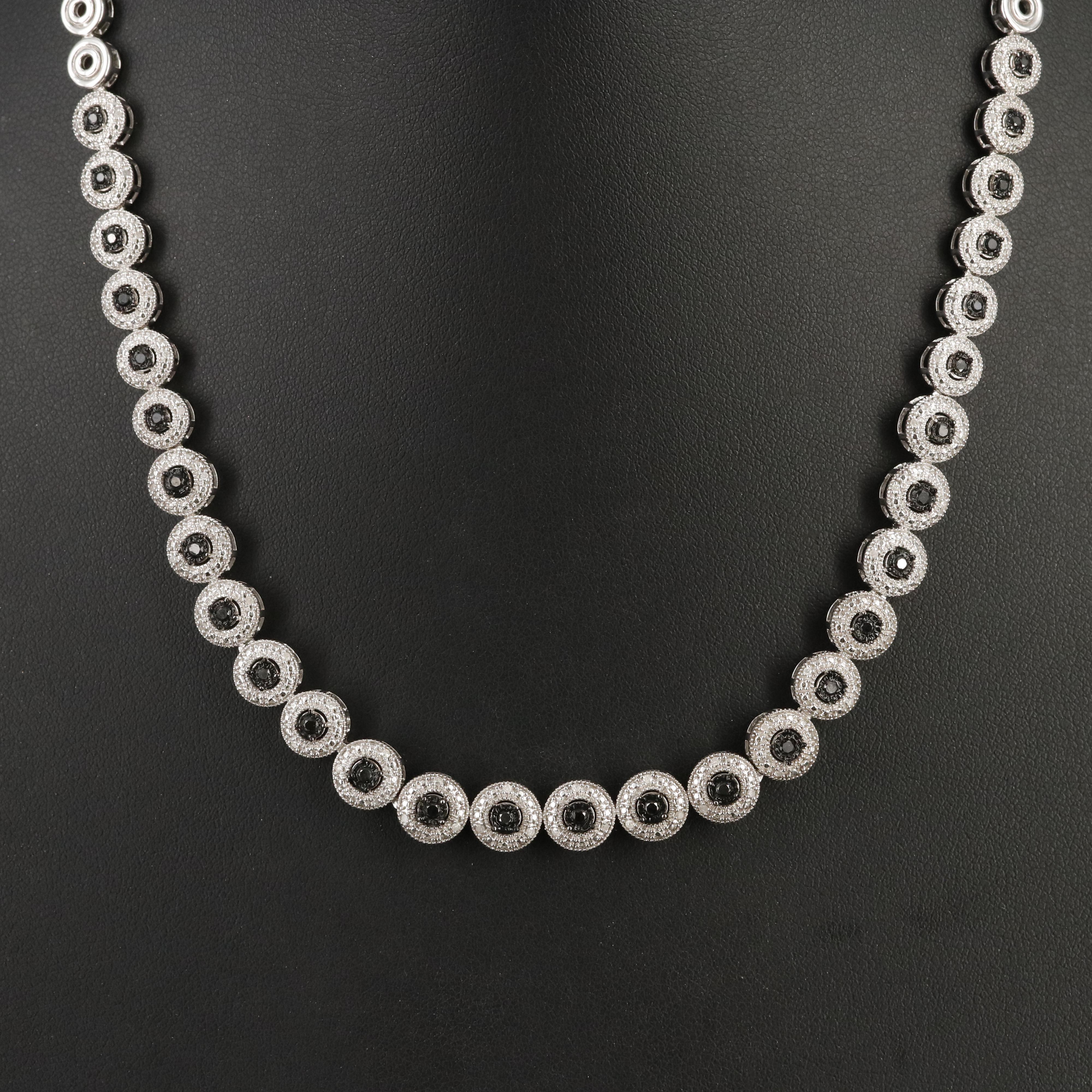 Sterling 1.04 CTW Diamond Graduating Necklace